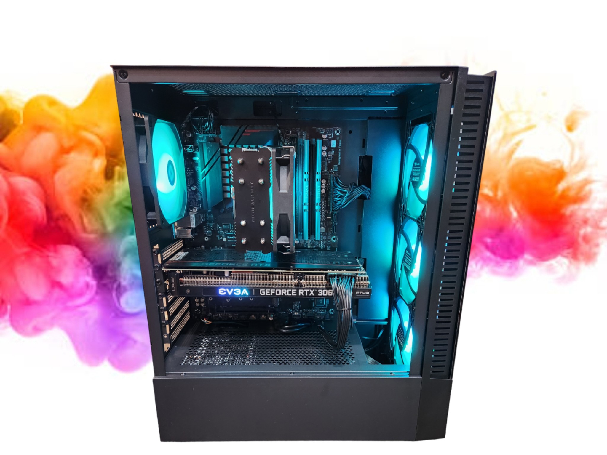 SALE: RTX 3060 TI + Ryzen 7 3800x + 16GBs DDR4 RAM + 512GB SSD + 5 RGB Fans ( Black RGB Gaming PC )