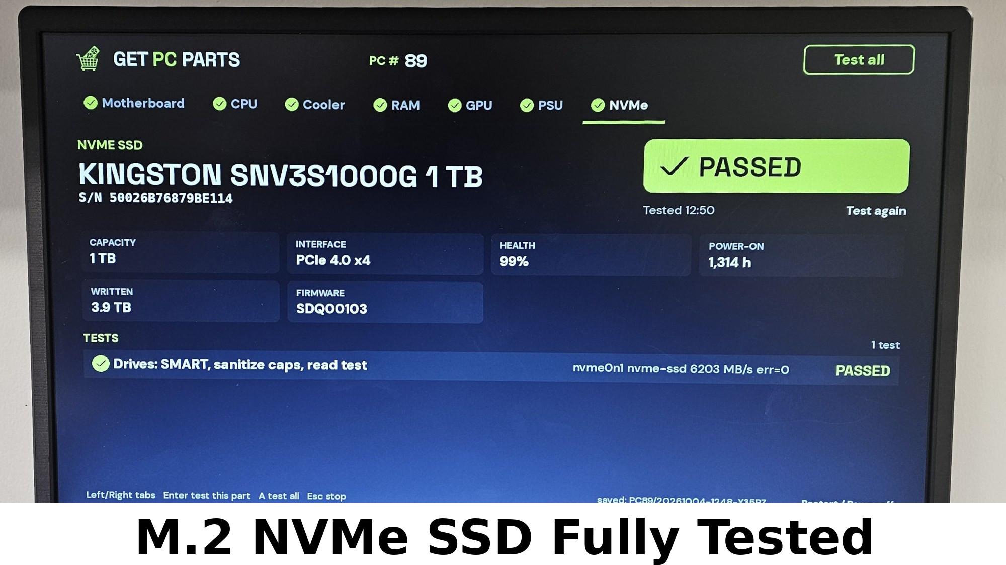 1TB NVMe M.2 SSD Kingston NV3 Gen4