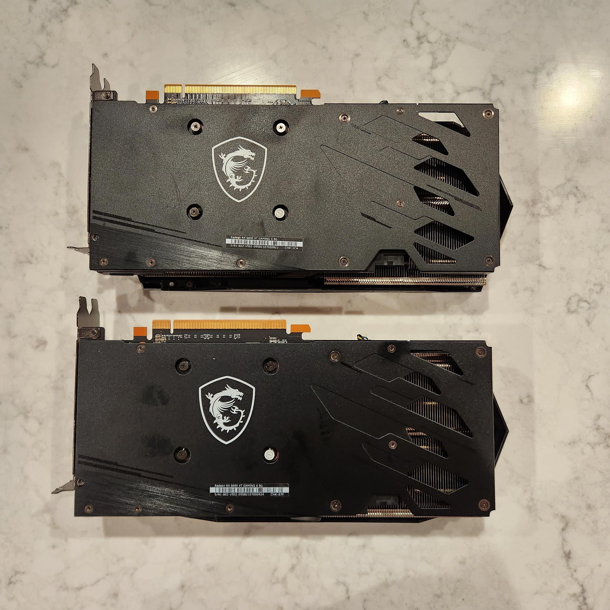 FOR BUBBLETEABUILDS | 2x RX 6600XT 8GB (MSI Gaming X) - Used