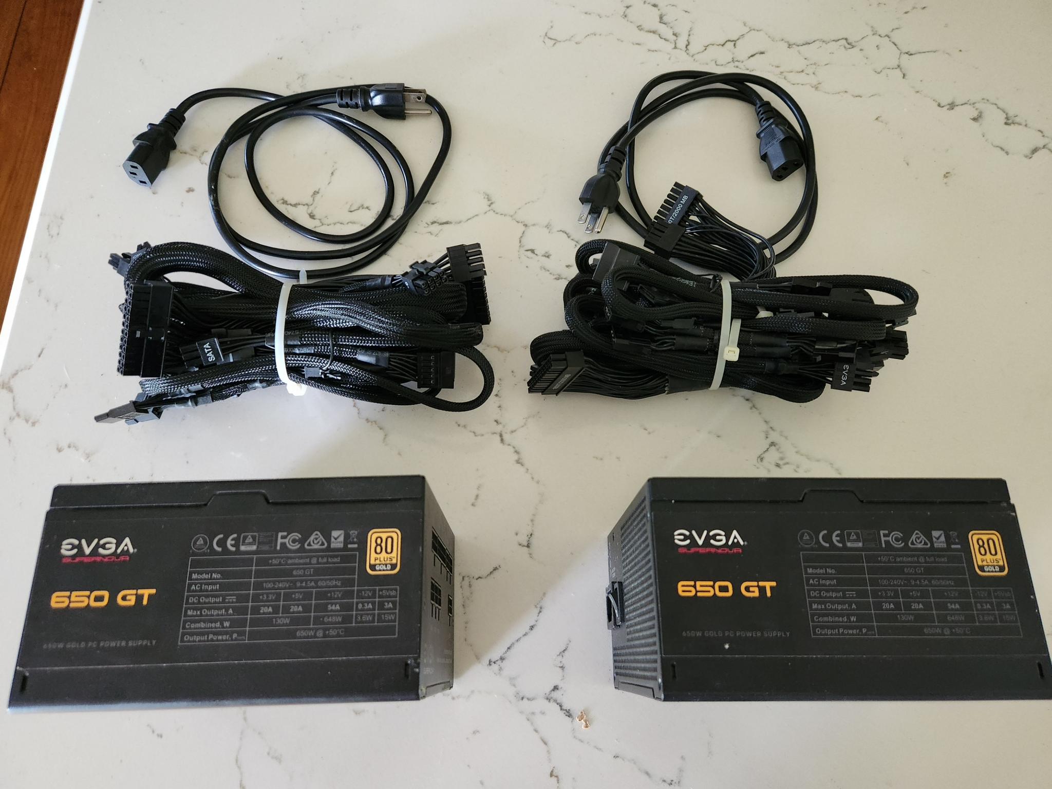 EVGA Supernova 650w GOLD RATED fully-modular all-black-cables