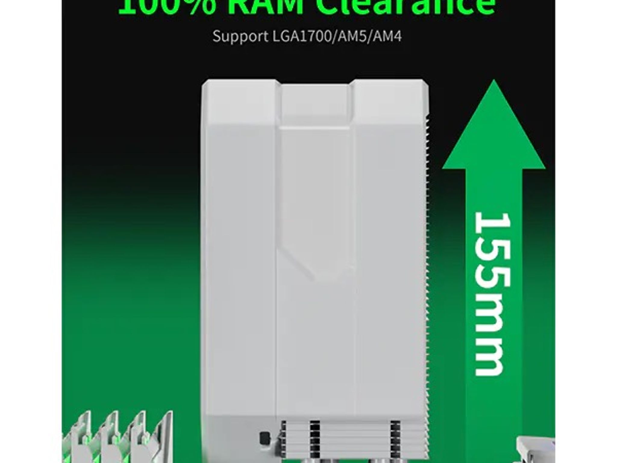 upHere White Single Fan CPU Air Cooler