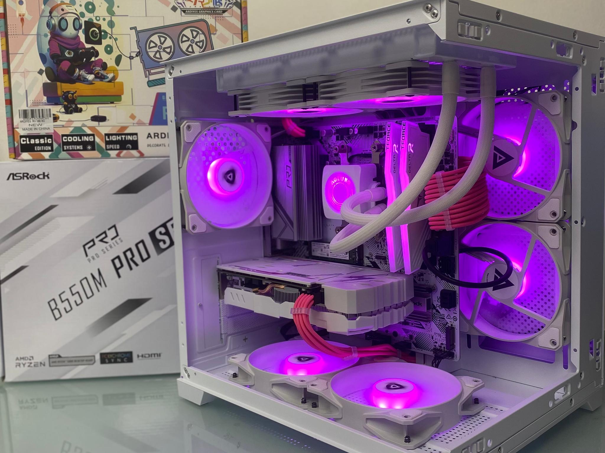 💝 Ryzen 5 5500 / 16 GB / 1TB / RX580 - Pink Cables