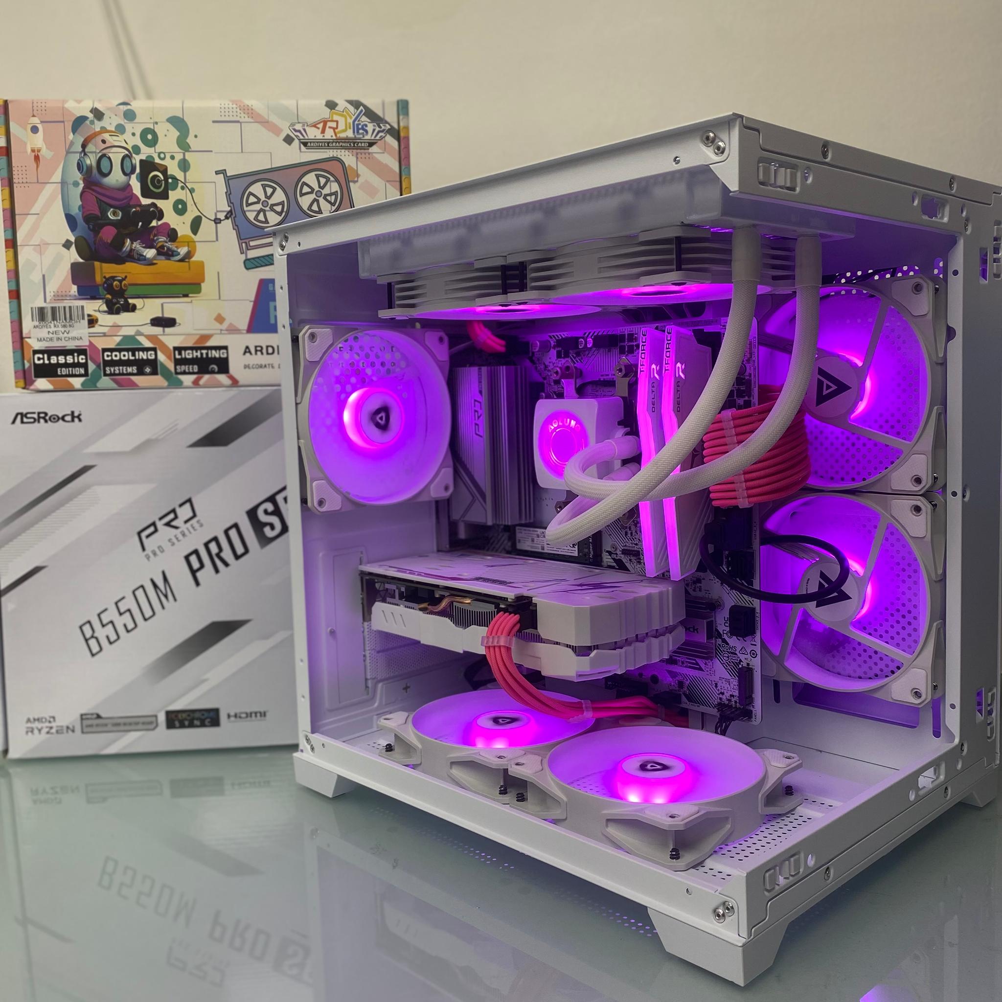 💝 Ryzen 5 5500 / 16 GB / 1TB / RX580 - Pink Cables