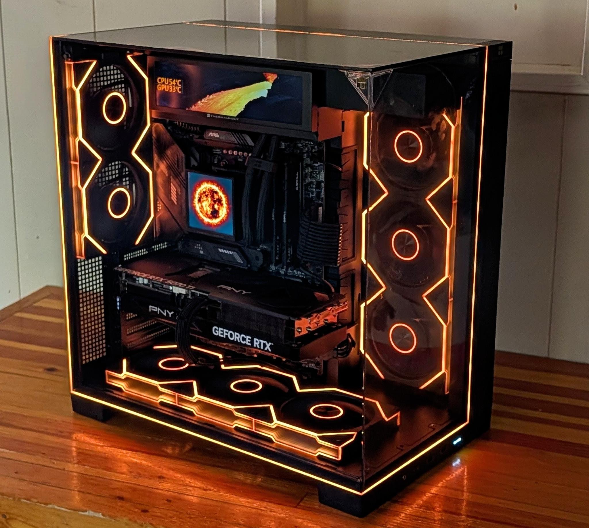 🔥 Fireball 🔥 Ryzen 9 7950X3D + RTX 5070 Ti | Premium 1440p Gaming & Creator PC | Dual LCD Displays