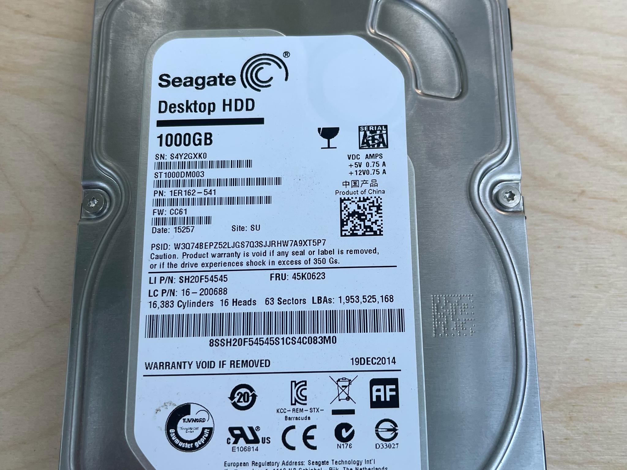 Seagate 1TB HDD