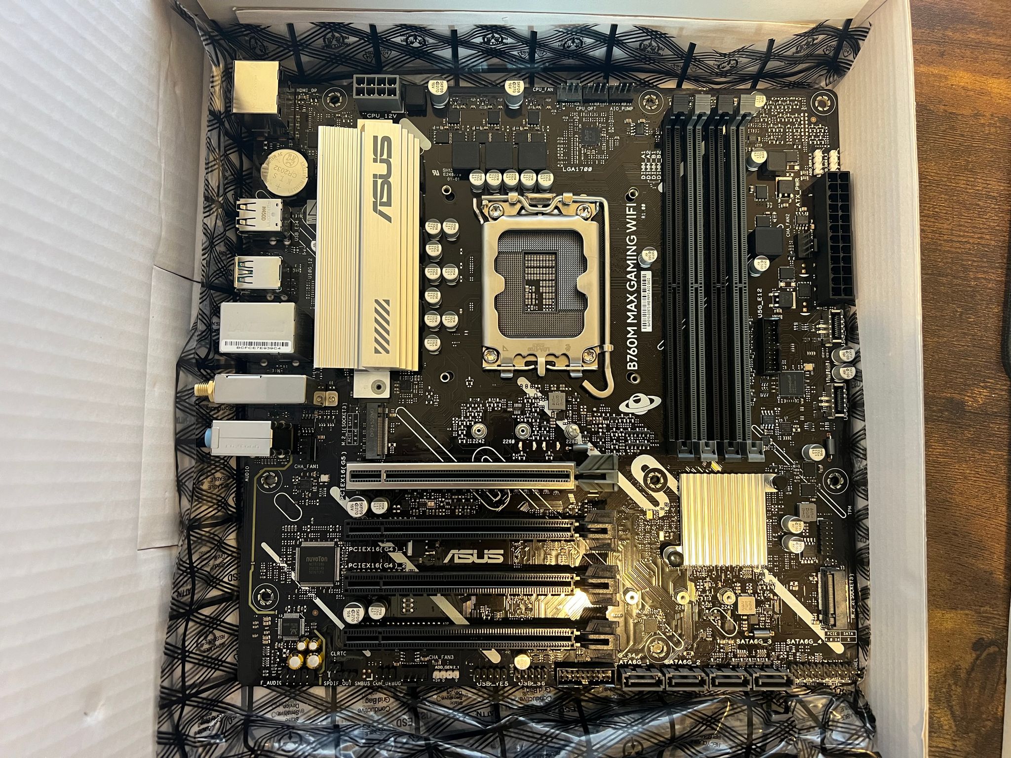 ASUS B760M MAX Gaming DDR5 LGA1700 mATX Motherboard Includes Backplate and IO Shield