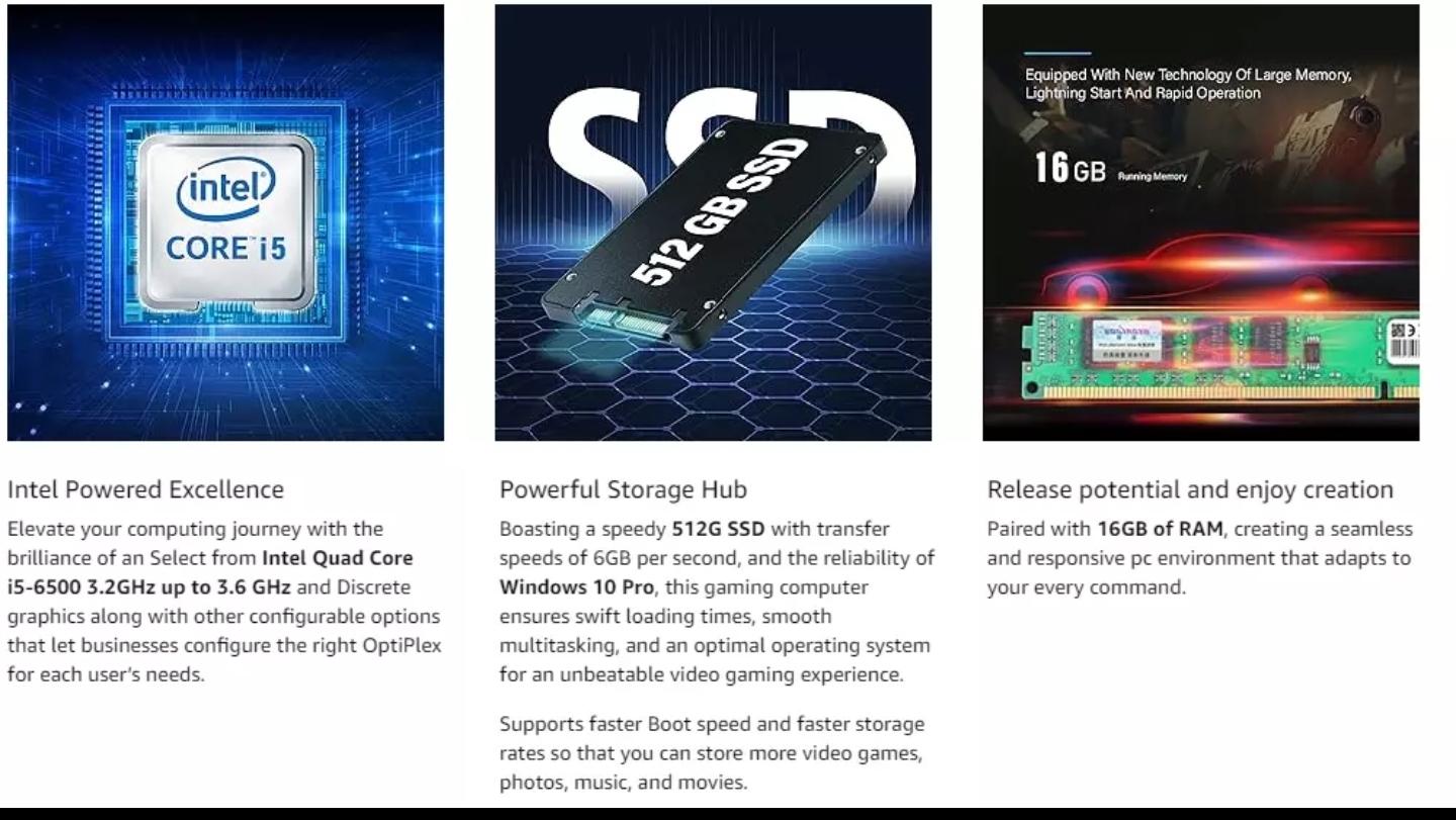 HP ProDesk 400 g4 Esports Gaming Pc Intel I5, 16GB Ram, 512GB SSD, AMD Rx 550 4gb