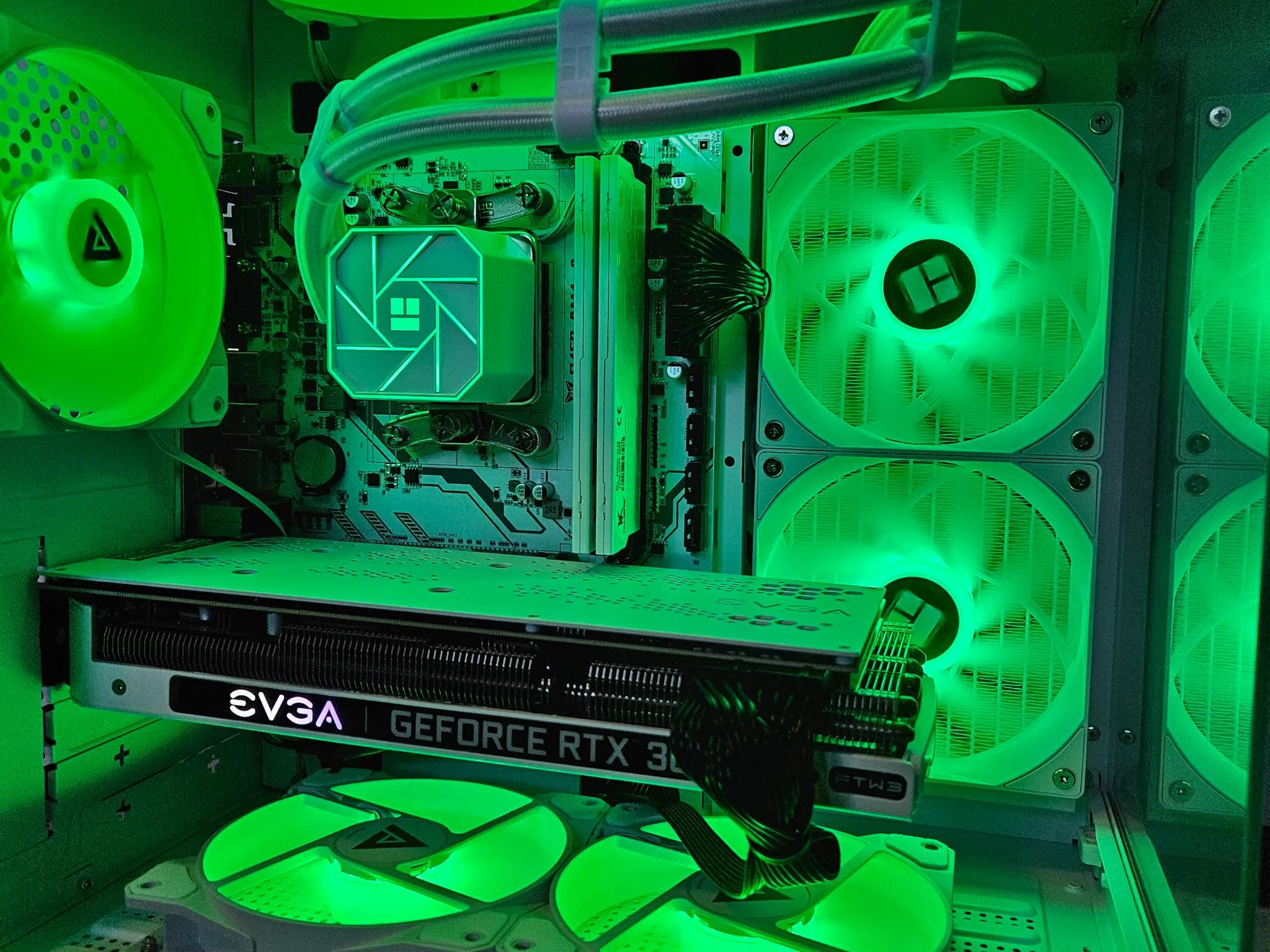 Liquid cooled Arctic Rig Ryzen 5 / 32GB DDR4 / 1TB SSD / RTX 3060 ti
