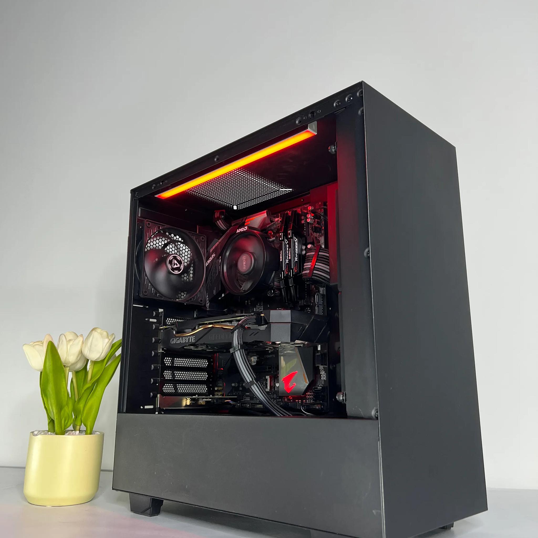 🖤Ryzen 5 2600 | GTX 1660ti 6GB ⬛| 16GB Ram | 1TB NVME SSD 🖤Custom Black PC ⬛