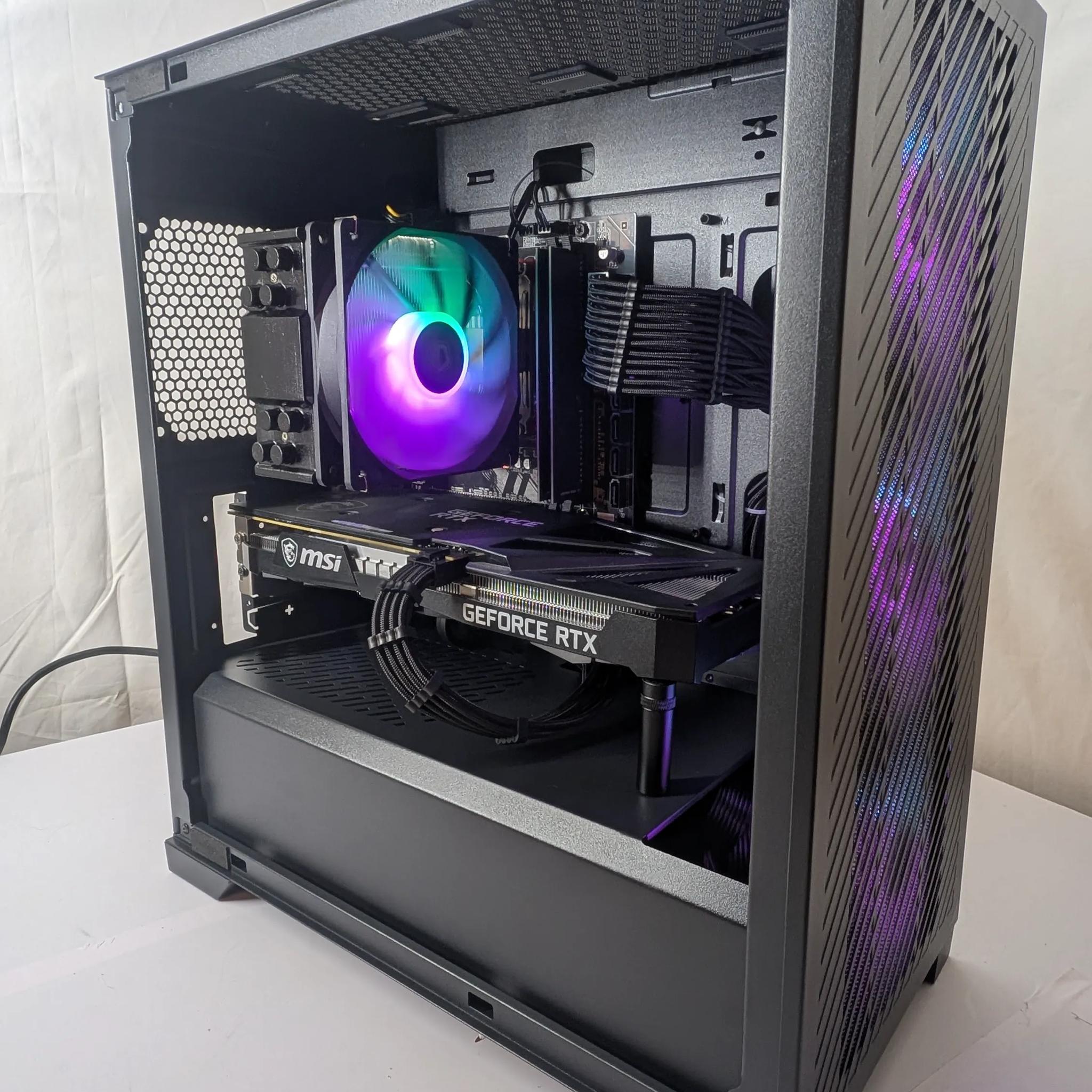 🖤 All-Black Gaming Beast – Ryzen 5 3600 + RTX 3060Ti | Wi-Fi & Bluetooth Ready 🖤