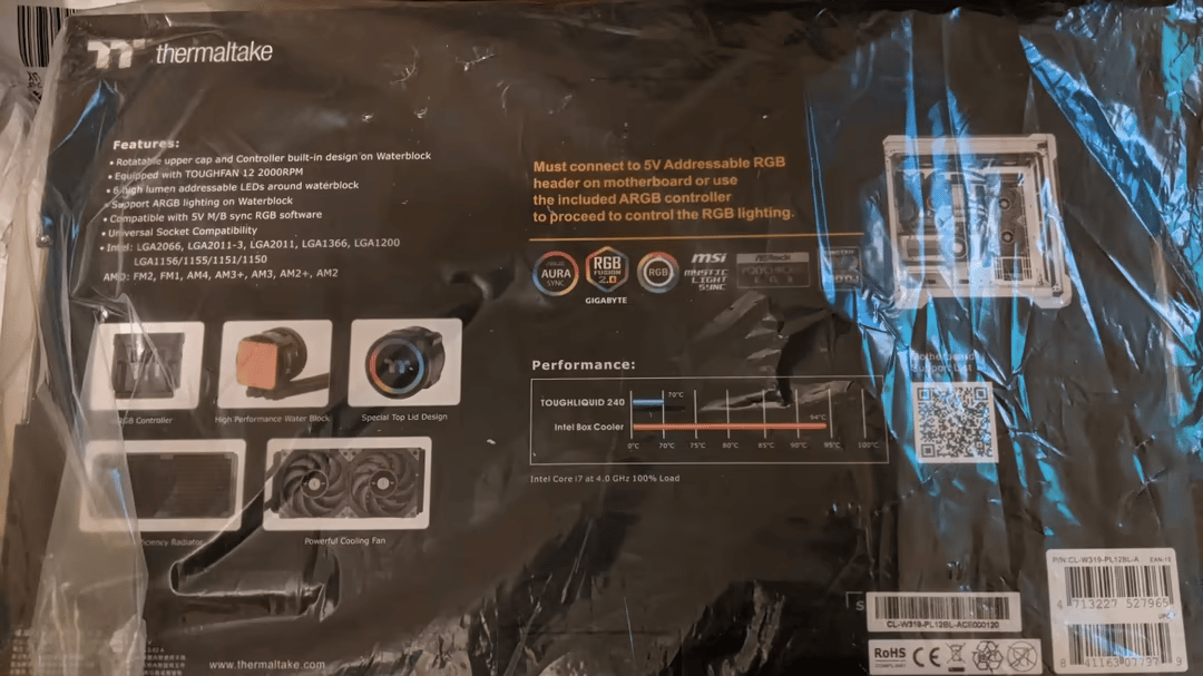 BNIB Thermaltake ToughLiquid 240 AIO CPU Cooler