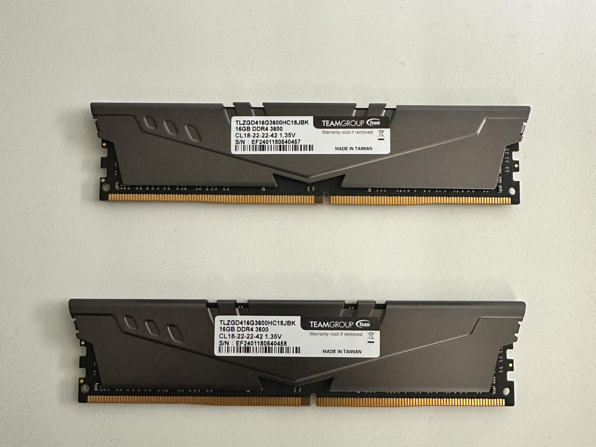 TEAMGROUP T-Force Vulcan Z 32GB (2x16GB) DDR4-3600 CL18 – Clean & Tested