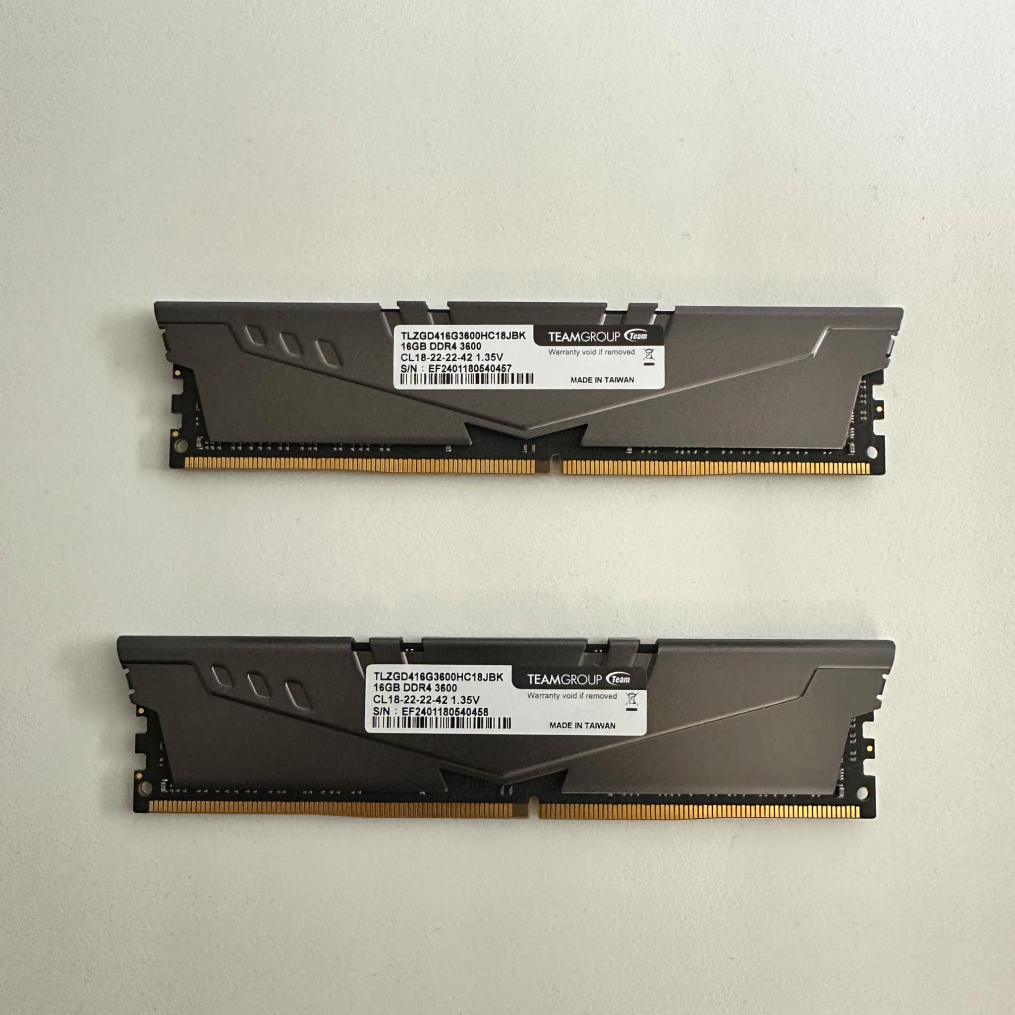 TEAMGROUP T-Force Vulcan Z 32GB (2x16GB) DDR4-3600 CL18 – Clean & Tested