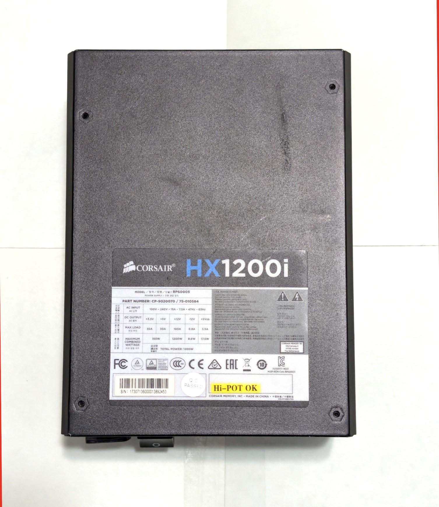 Corsair HX1200i 1200W PSU Fully Modular 80+ Platinum Power Supply (Untested!)