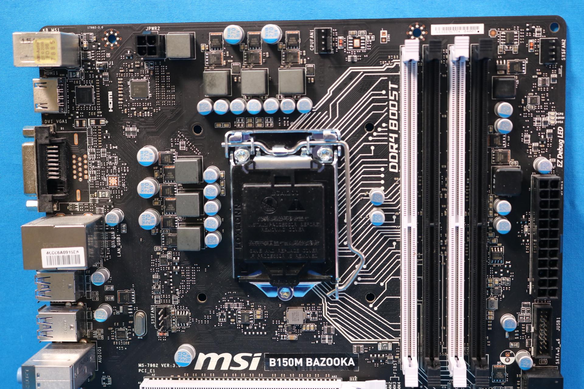 MSI B150M Bazooka Intel LGA1151/Socket H4 DDR4 MicroATX Desktop Motherboard & I/O - 4157814135