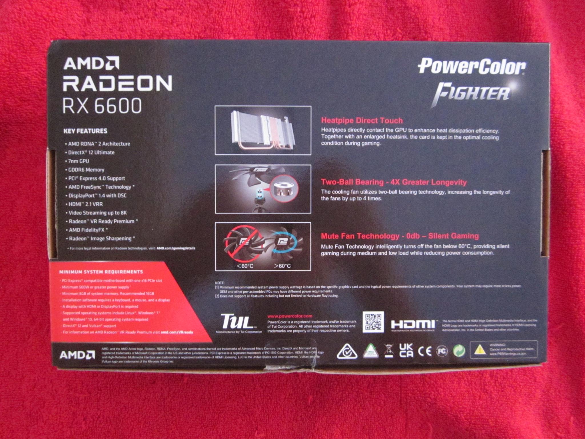 PowerColor Fighter RX 6600 8GB GDDR6 Graphics Card AXRX PCI Express 4.0