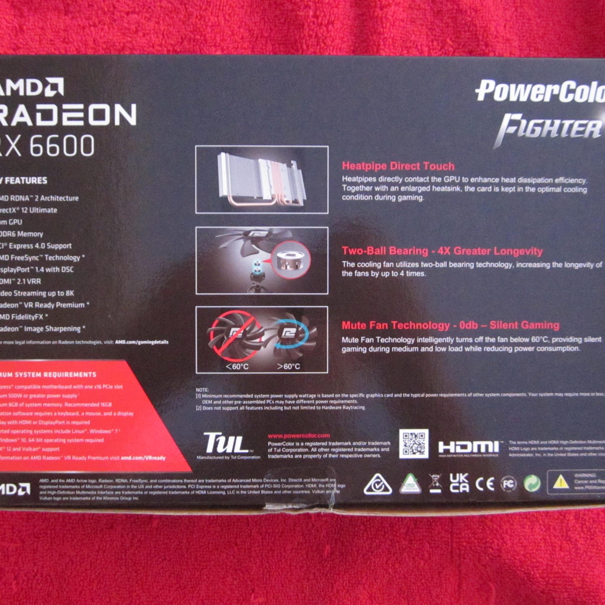 PowerColor Fighter RX 6600 8GB GDDR6 Graphics Card AXRX PCI Express 4.0