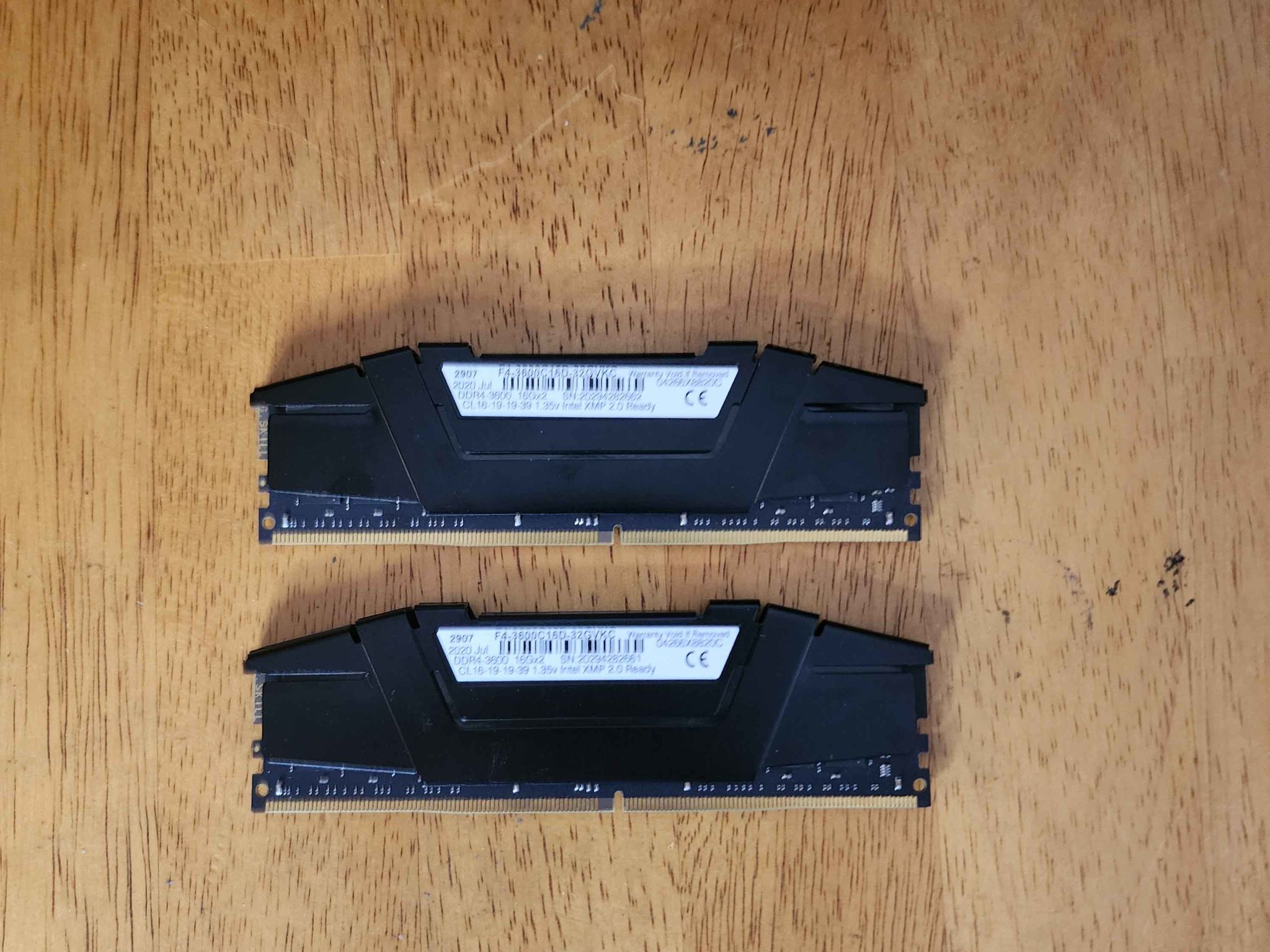 G.SKILL Ripjaws V Series (Intel XMP) DDR4 RAM 16GB (2x8GB) 3600MT/s CL16-19-19-39 1.35V