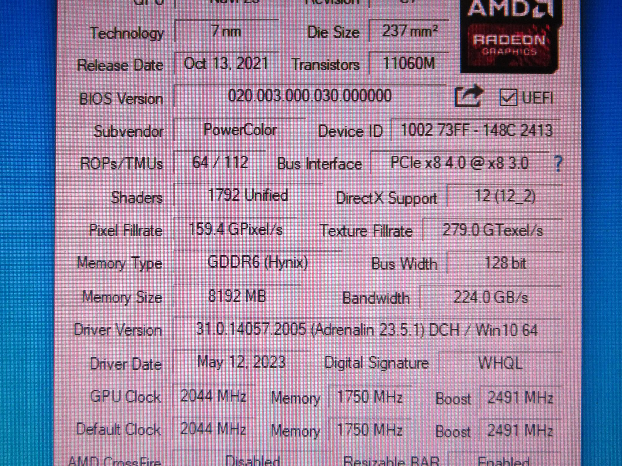 PowerColor Hellhound AMD Radeon RX 6600 8GB GDDR6 Graphics Card