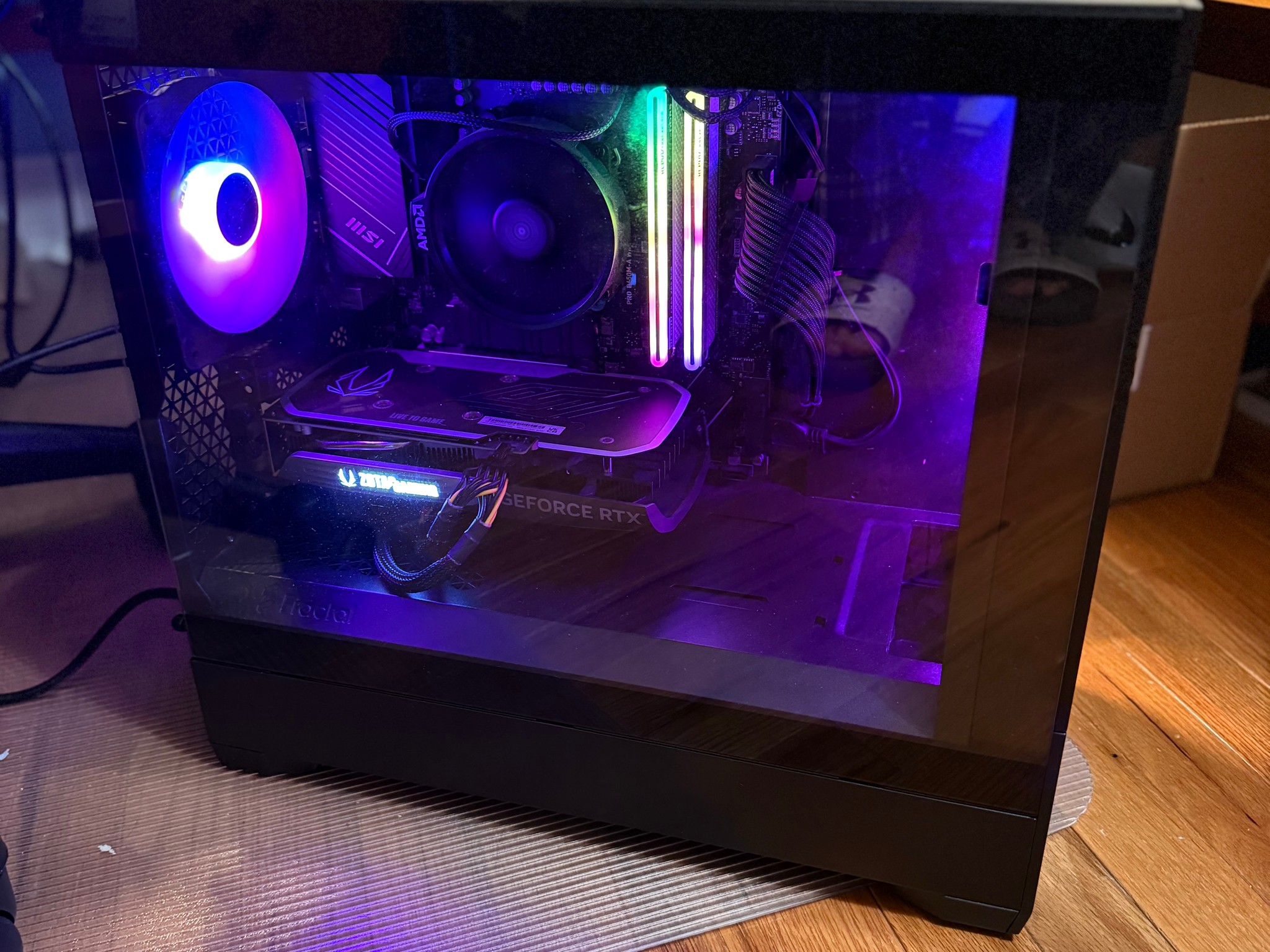 Premium High-Airflow PC Bundle: Fractal Pop Air Case + Thermaltake 80+ Gold 600W PSU + 5x RGB Fans