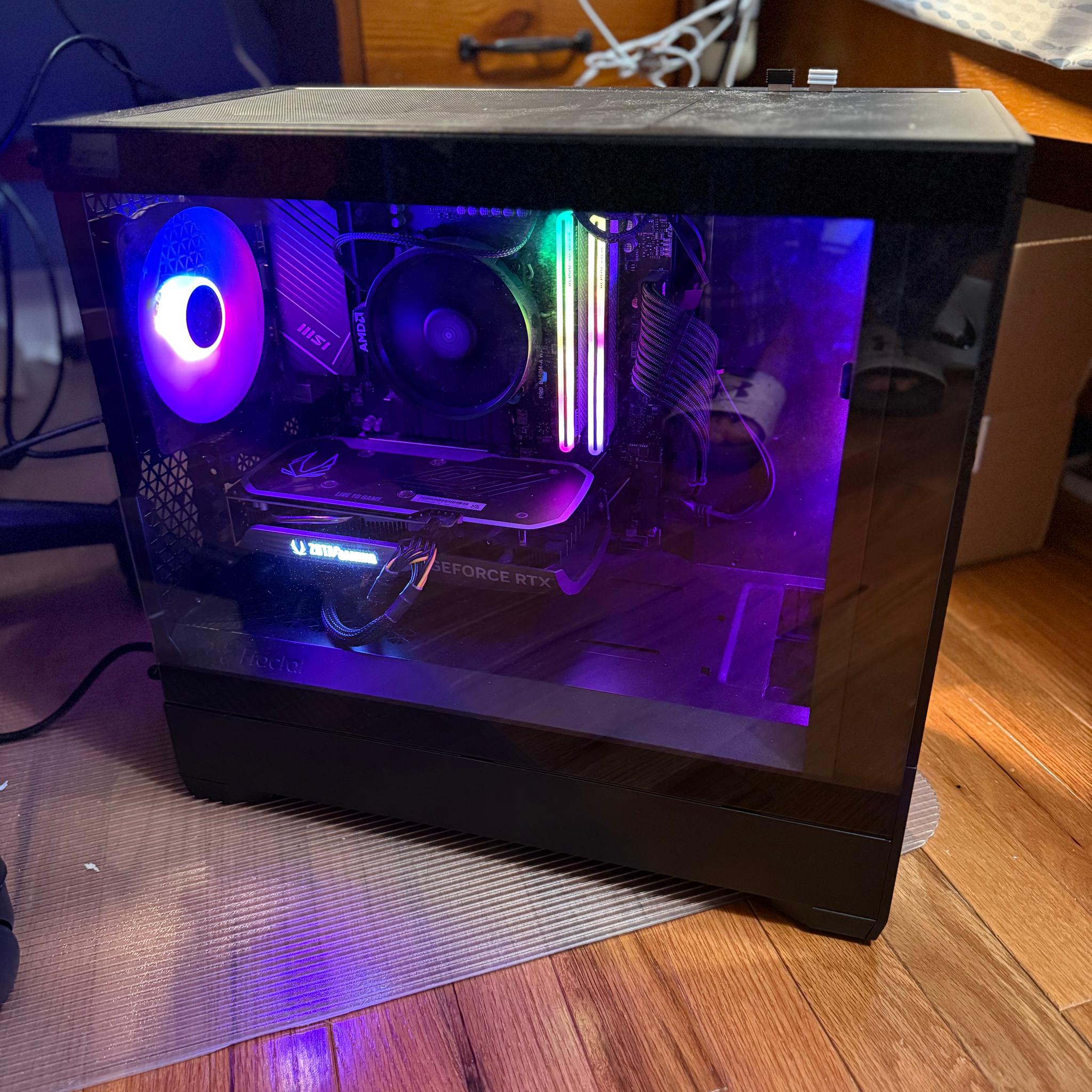Premium High-Airflow PC Bundle: Fractal Pop Air Case + Thermaltake 80+ Gold 600W PSU + 5x RGB Fans
