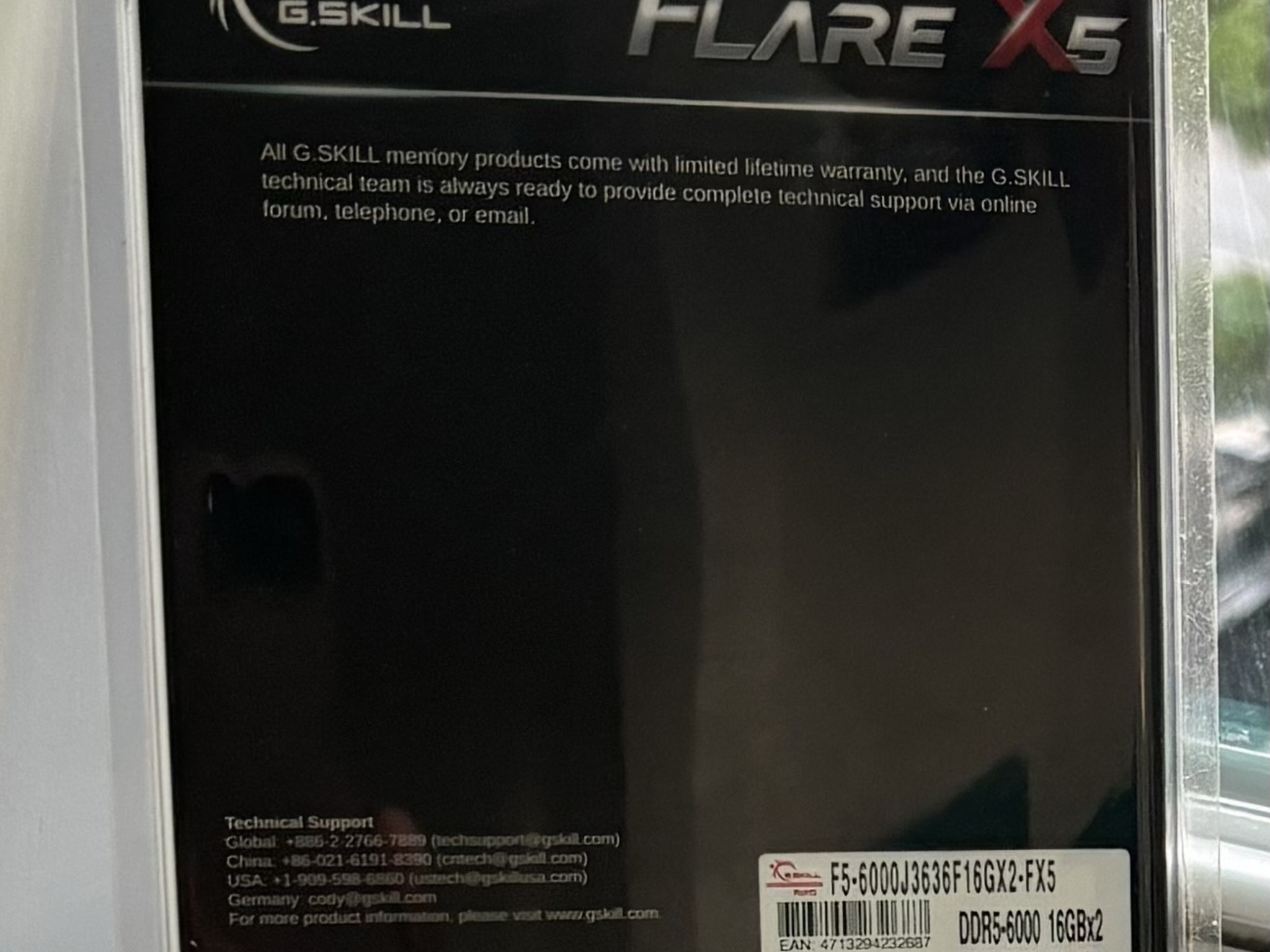 G.Skill Flare X5 32 GB (2 x 16 GB) DDR5-6000 CL36 Memory