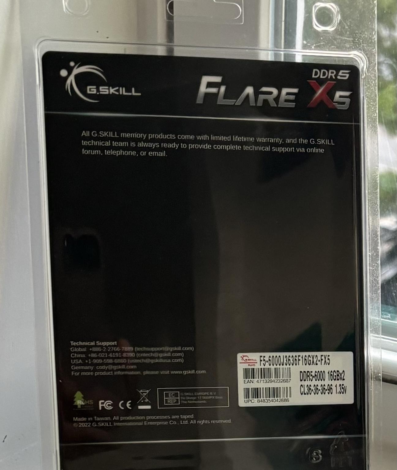 G.Skill Flare X5 32 GB (2 x 16 GB) DDR5-6000 CL36 Memory