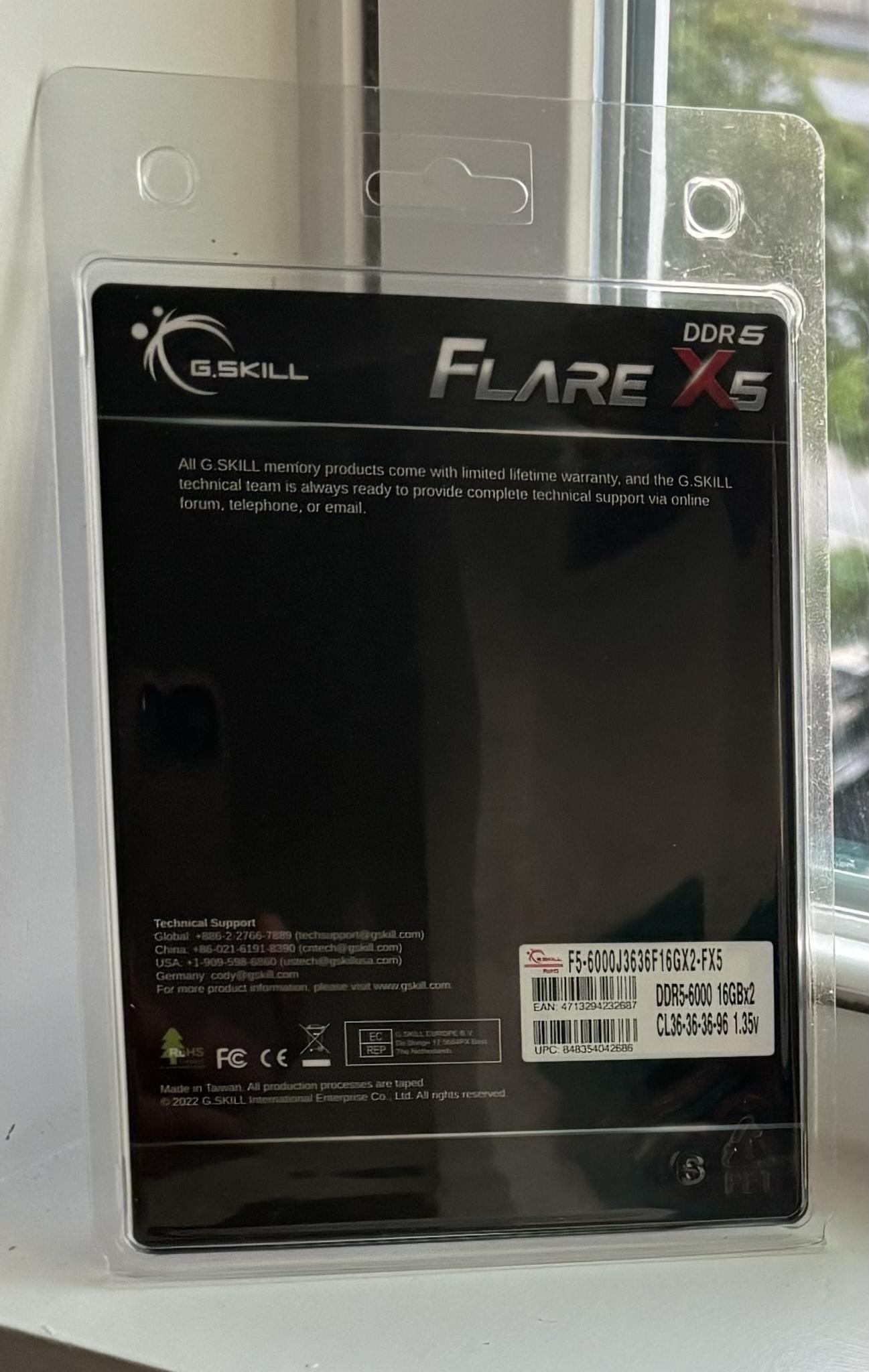 G.Skill Flare X5 32 GB (2 x 16 GB) DDR5-6000 CL36 Memory