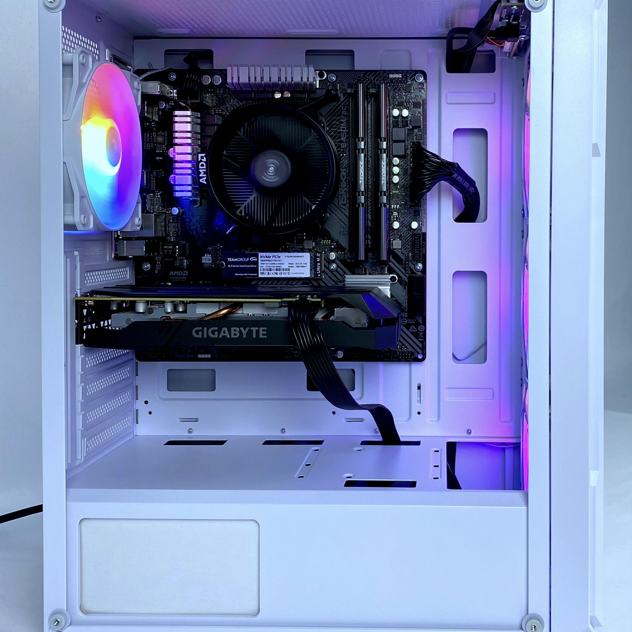 VALUE 1080p Gaming/Streaming PC | Ryzen 3600, NVIDIA RTX 2060 6GB, 1TB SSD, 16GB DDR4, WiFi | White
