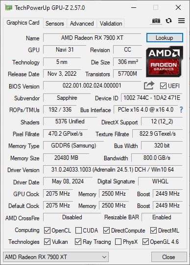 AMD Sapphire Pulse 7900xt