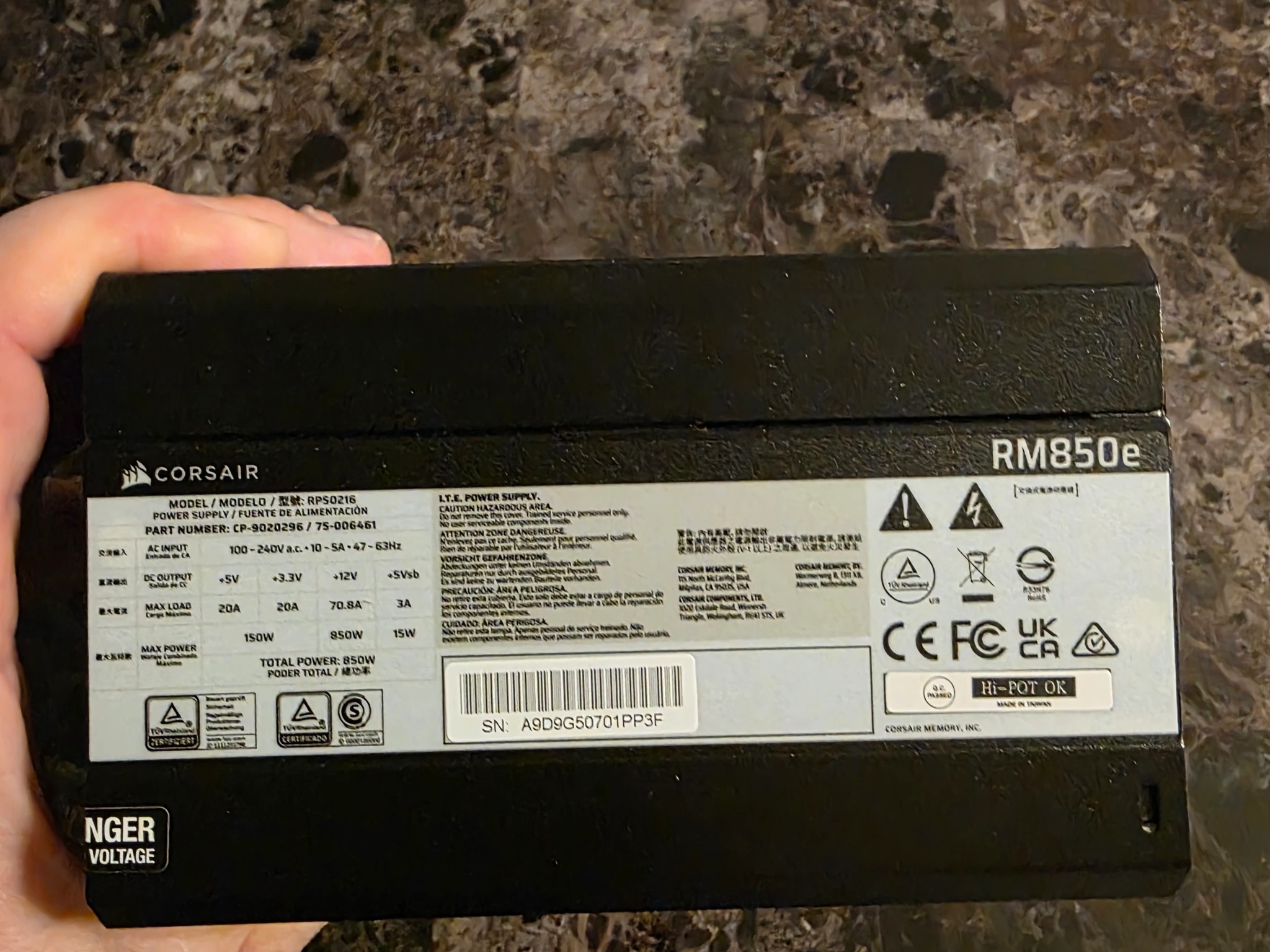 Corsair RMe Series RM850e 850 Watt Cybenetics Gold ATX Fully Modular Power Supply ATX 3.1