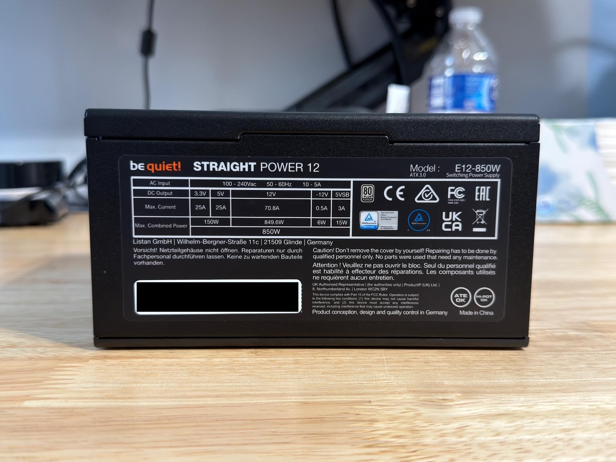be quiet! Straight Power 12 850W | 80 PLUS Platinum