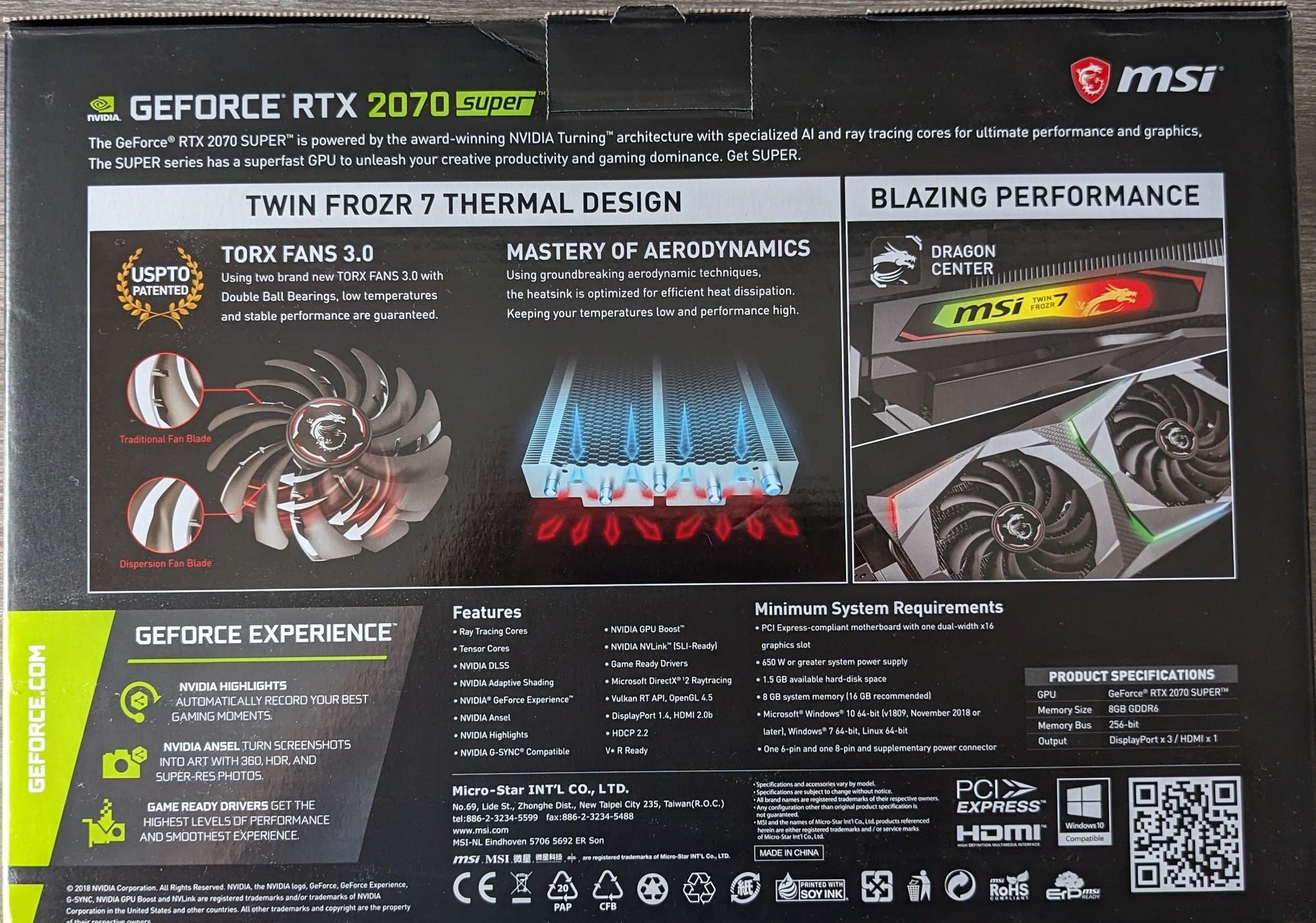 MSI GAMING X GeForce RTX 2070 SUPER