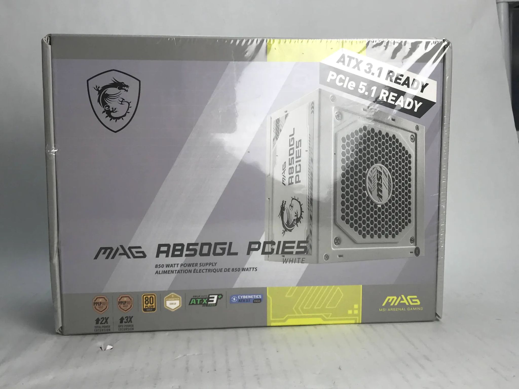 Msi Mag A850gl Pcie 5.1 White Gaming Power Supply - Full Modular - 80 Plus Gold
