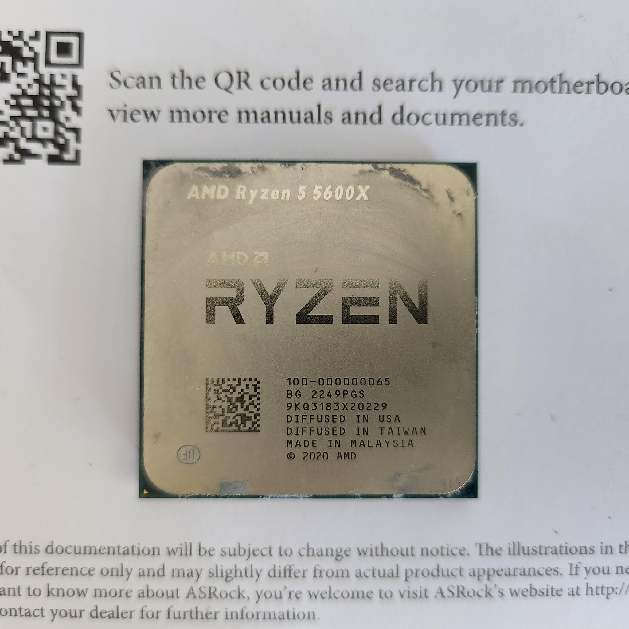 *FOR PARTS* AMD Ryzen 5 5600X 6-Core 12-Thread AM4