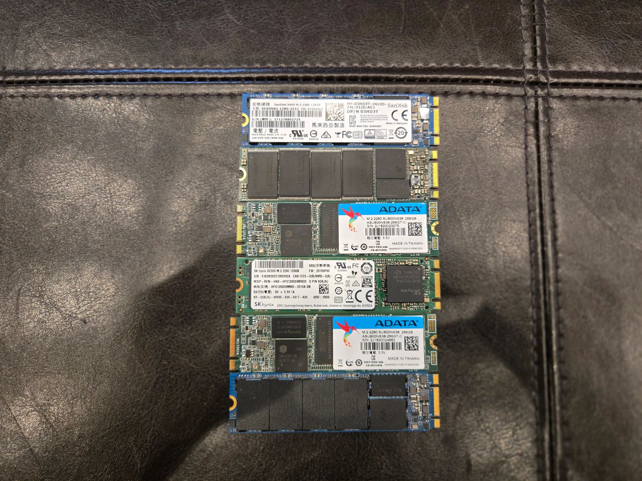 6x 128GB SATA M.2 SSD