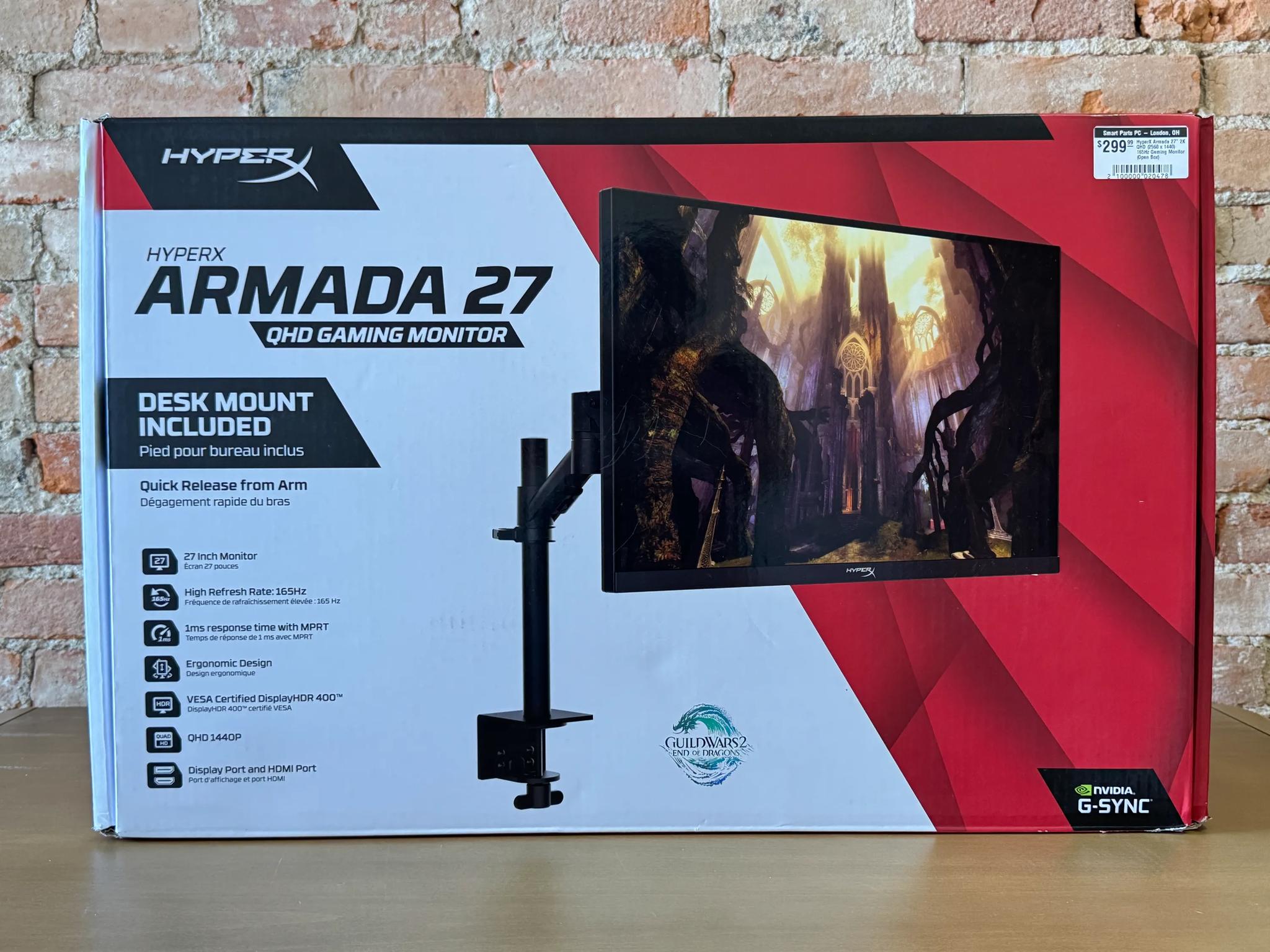 HyperX Armada 27" 2K QHD (2560 x 1440) 165Hz Gaming Monitor (Open Box)