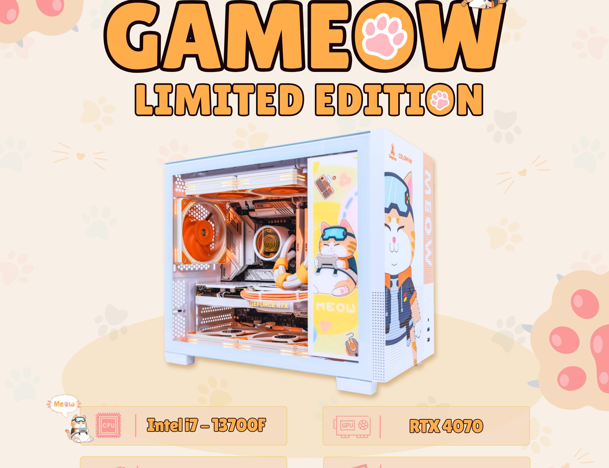 😻GAMEOW 😻Gaming PC 🍊 RTX 4070 12GB 🧡 i7-13700KF 🍊 32GB DDR5 🧡 1T M.2 🍊 Windows