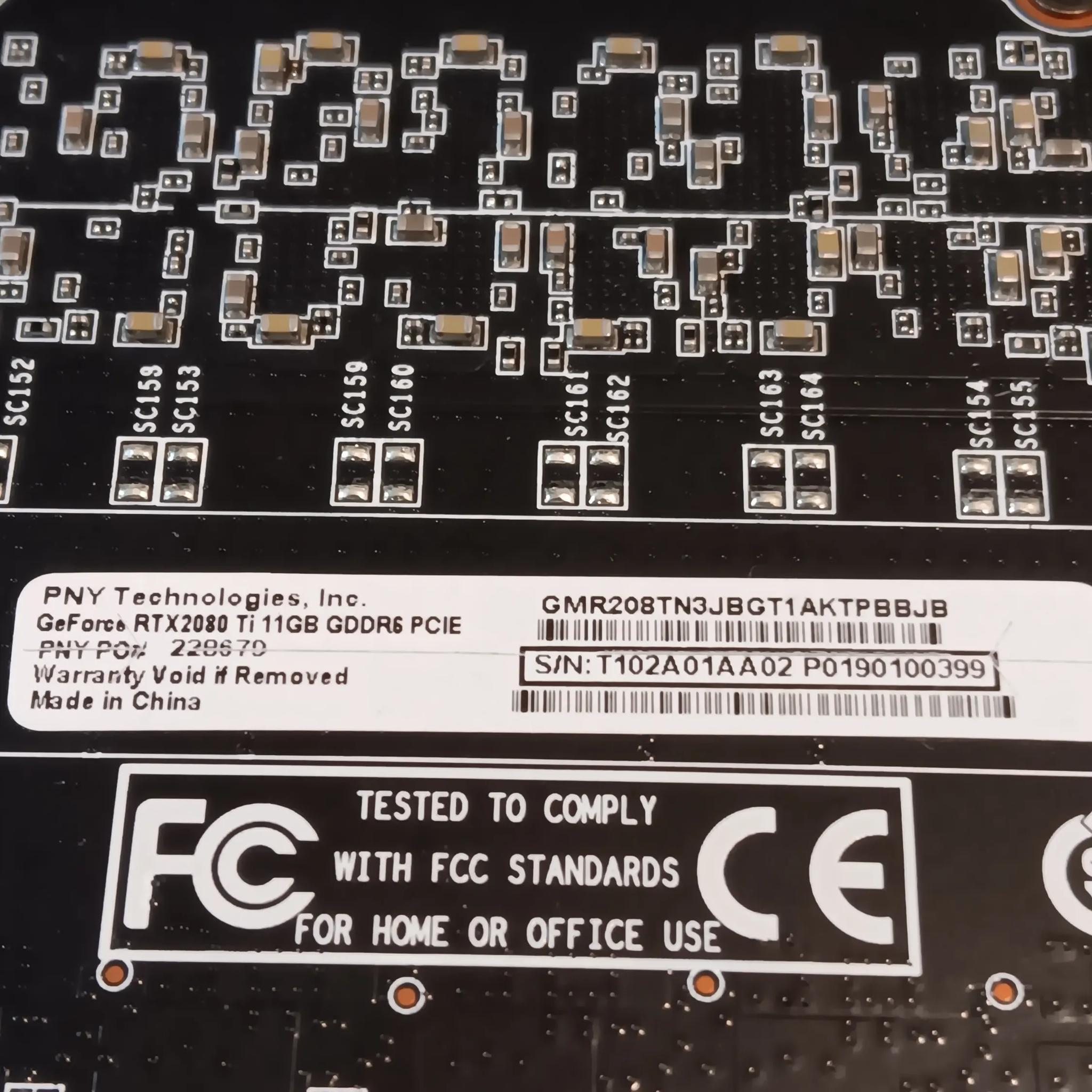 PNY Nvidia GeForce RTX-2080ti 11GB GPU