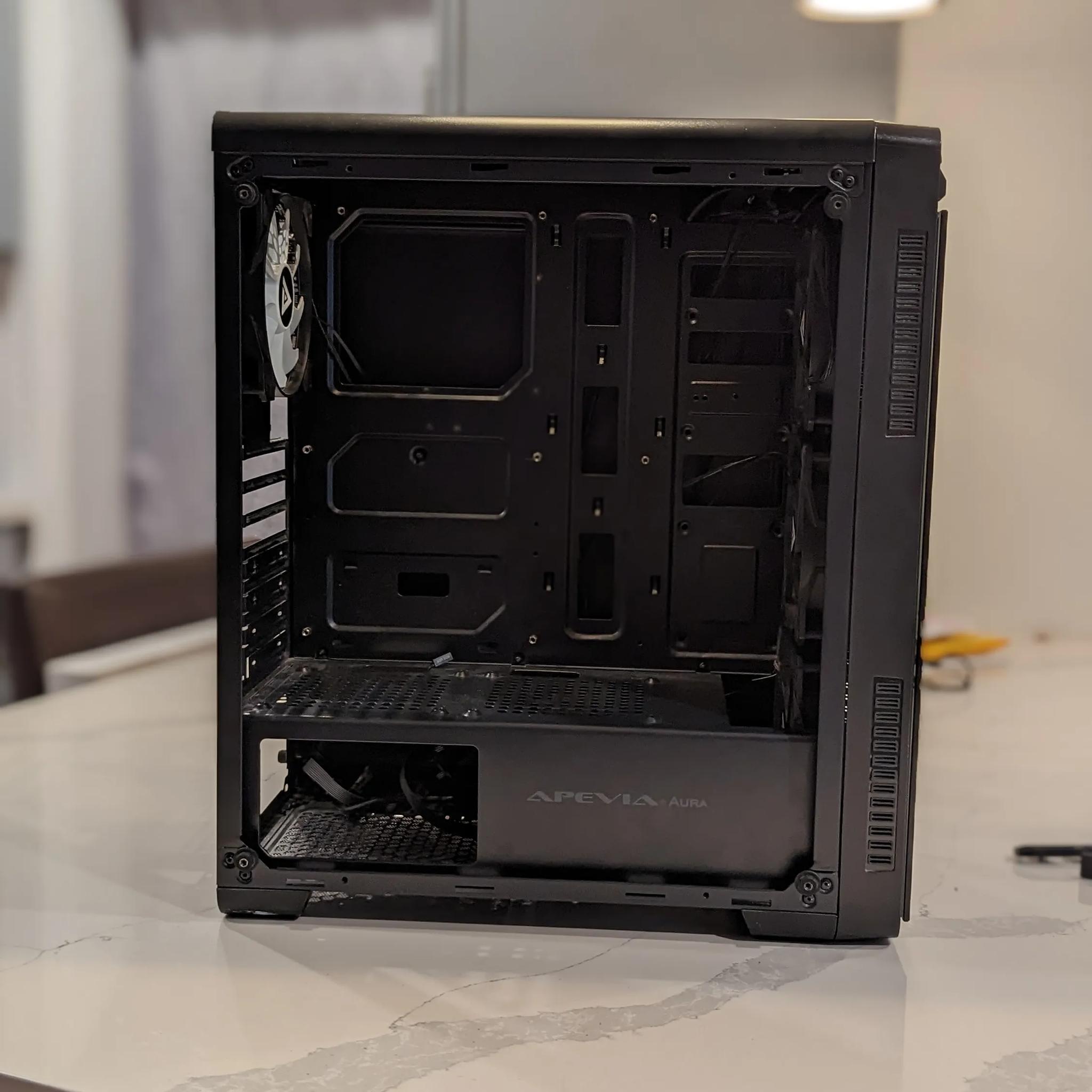 Apevia Aura-F-WH Mid Tower Gaming Case with 4 x RGB Fans