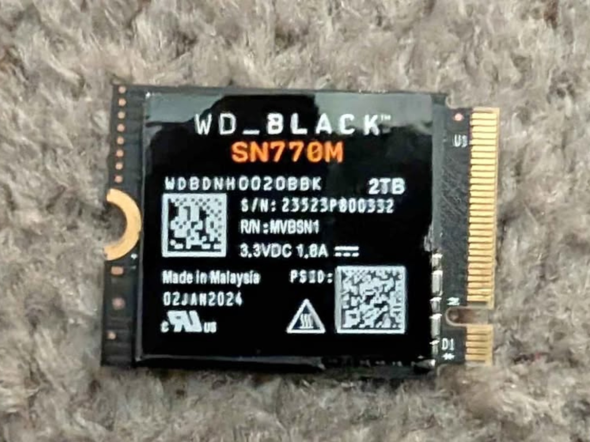 WD_BLACK SN770M 2TB NVMe SSD - M.2 2230 - 100% Health - Perfect for Steam Deck/ROG Ally