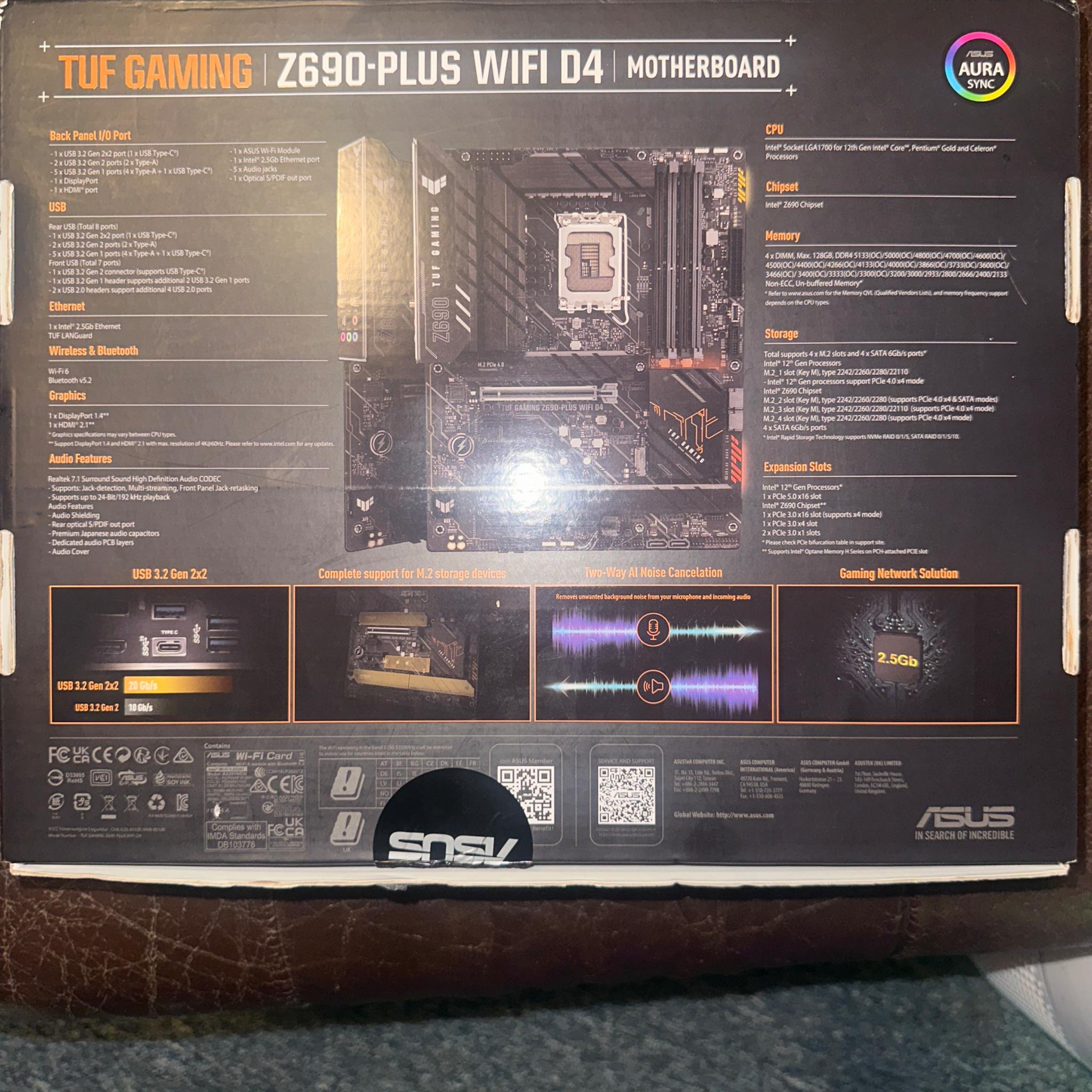 ASUS TUF Gaming Z690-Plus WiFi D4 LGA 1700(Intel 12th Gen) ATX Motherboard