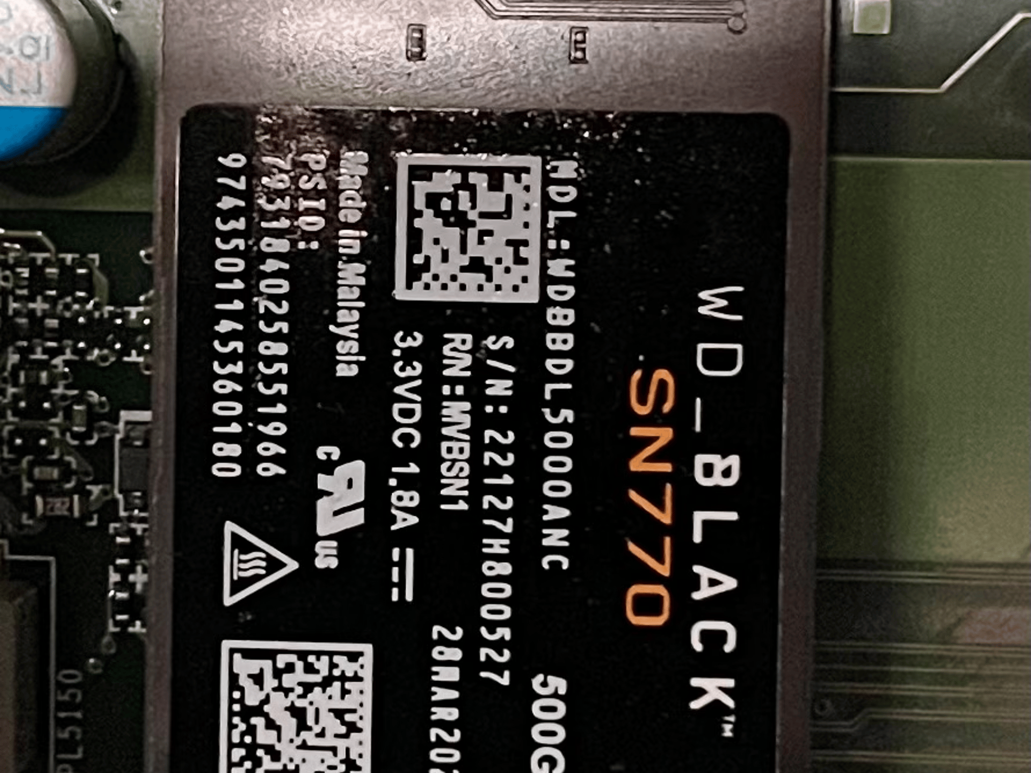 Western Digital Black SN770 500gb