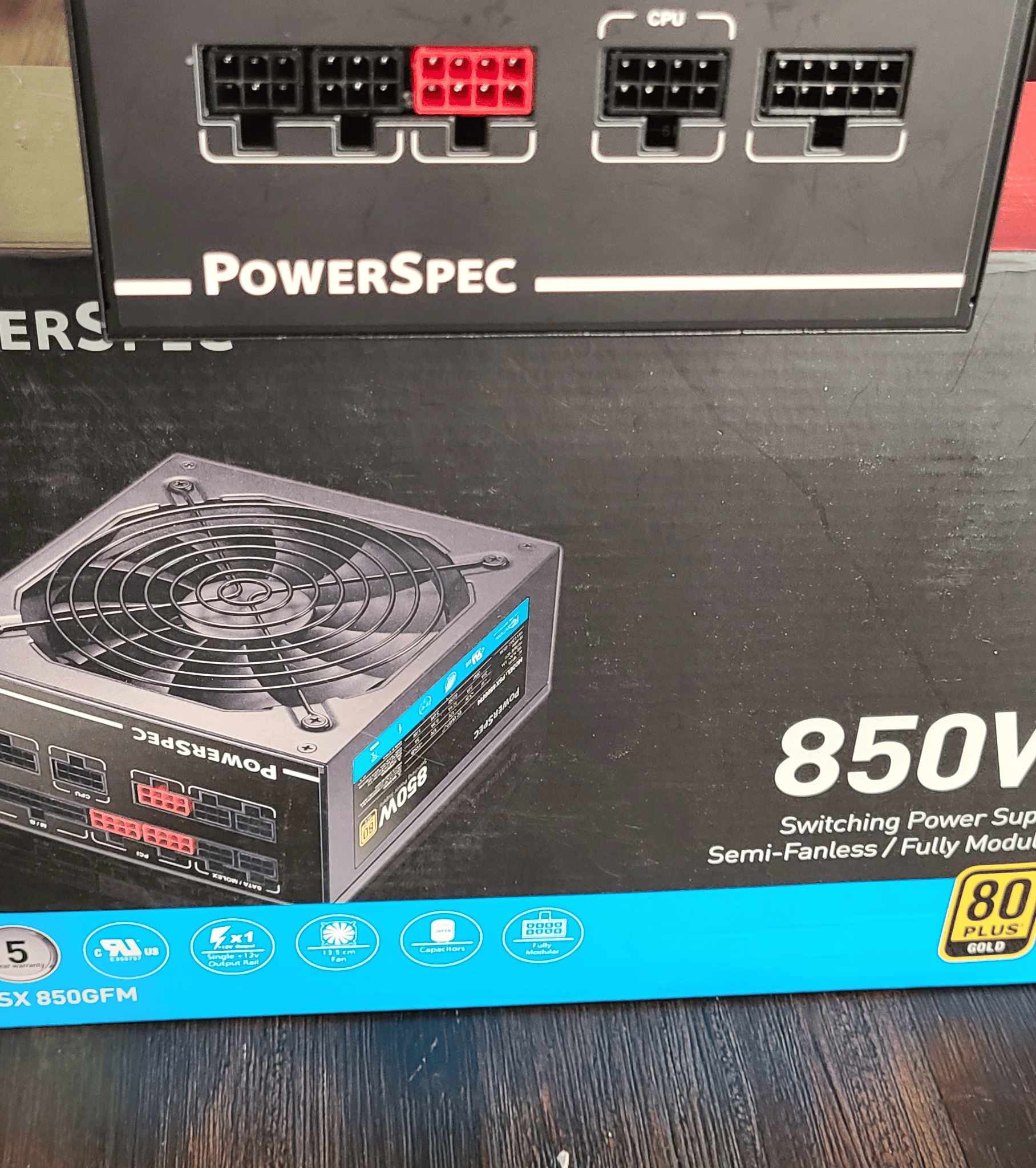 PowerSpec 850 Watt 80 Plus Gold ATX Fully Modular Power Supply
