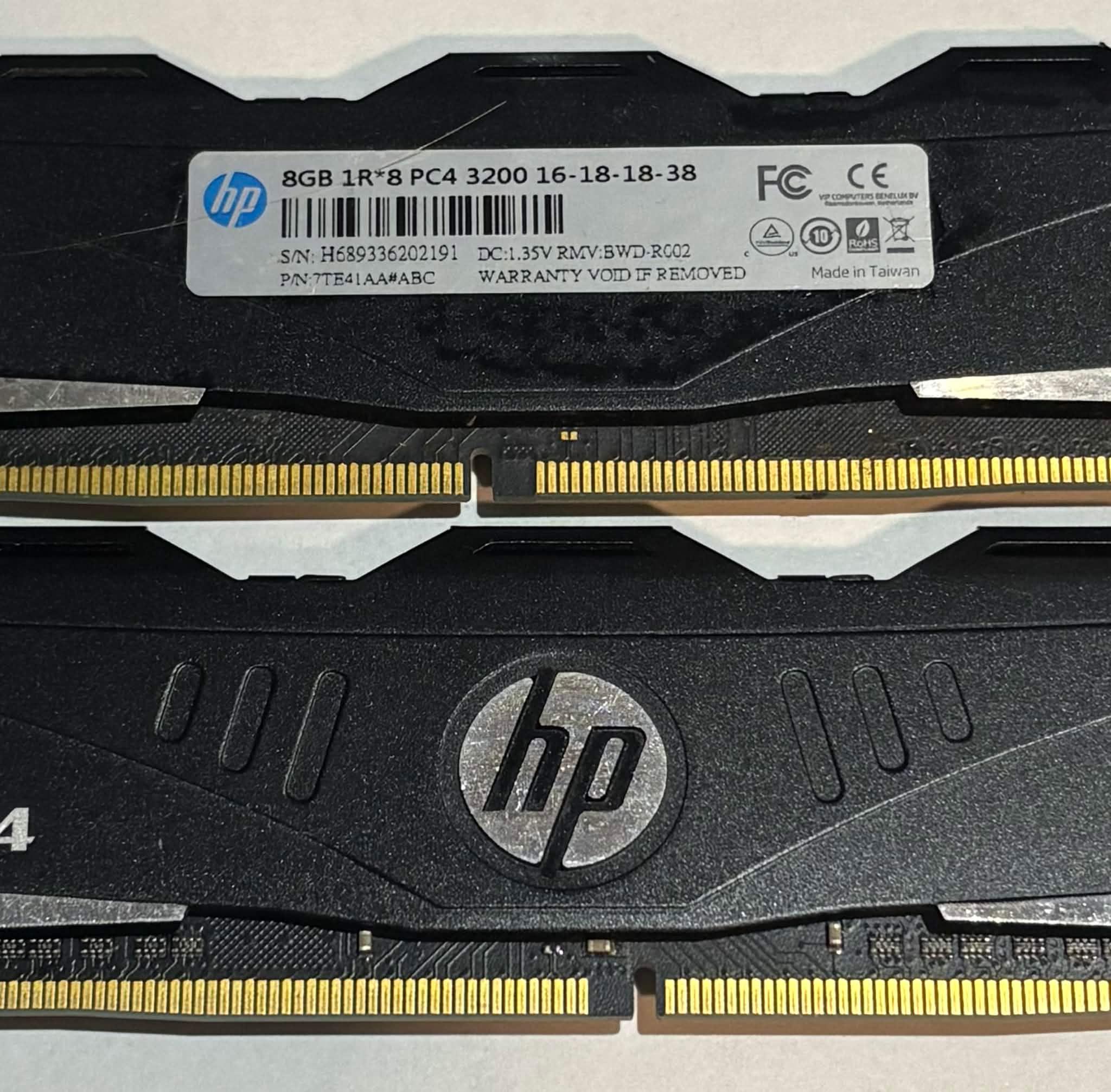 HP V6 16GB (2x8GB) DDR4 Gaming Memory Kit | Black Heatsinks | Tested Working