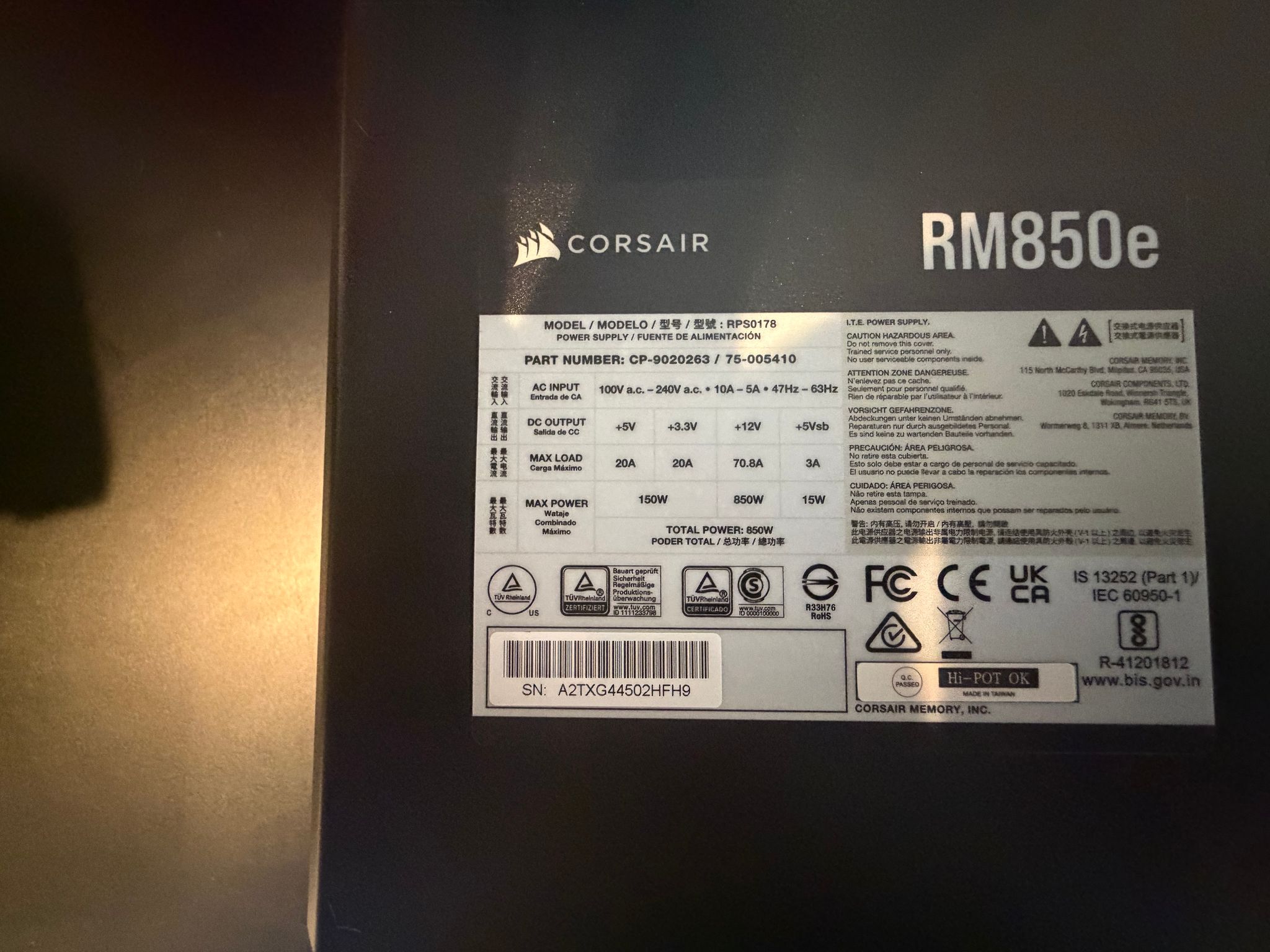 Corsair RM850e (2023)