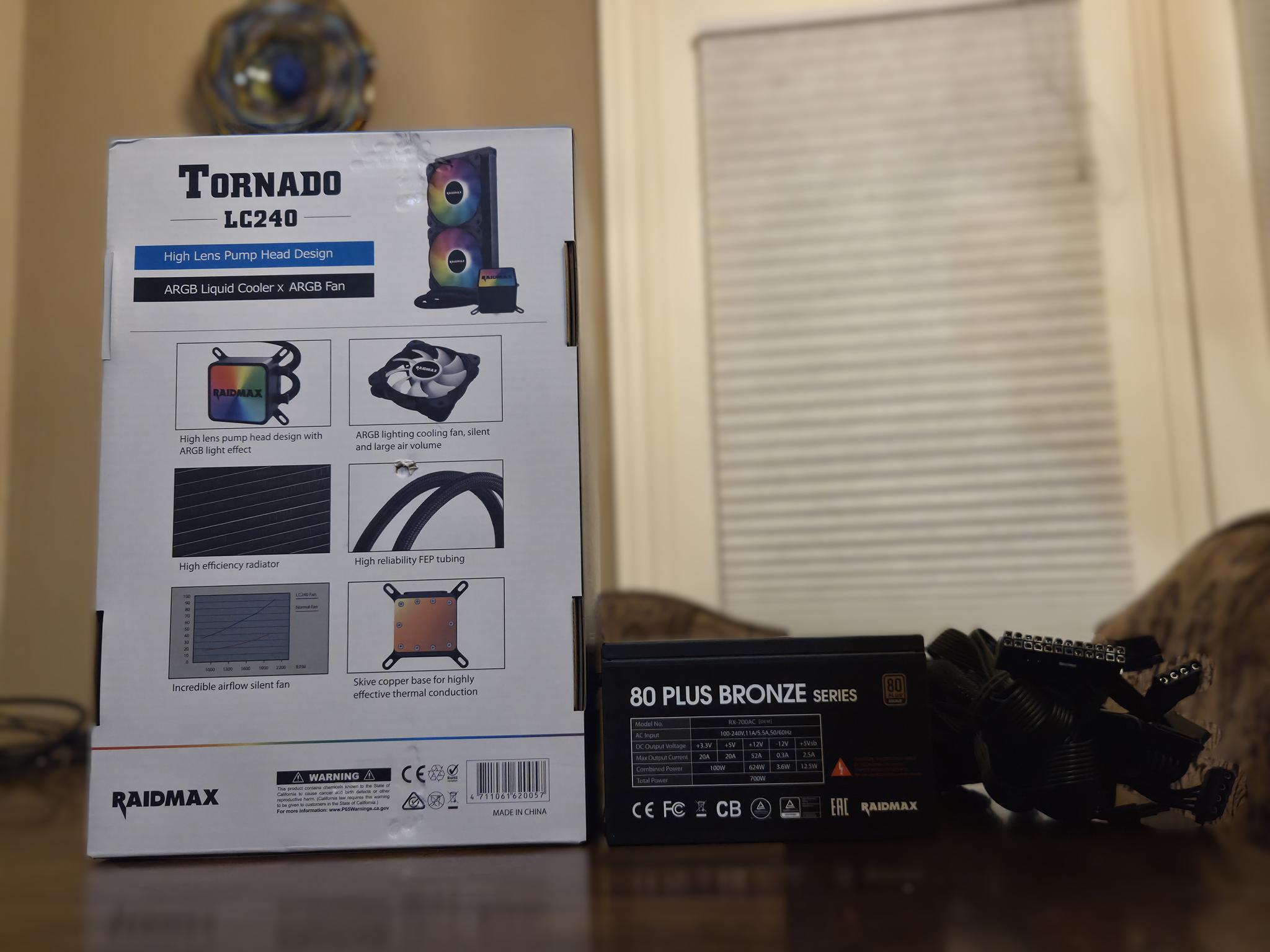 Raidmax Tornado LC240 ARGB AIO Cooler and Raidmax Vortex 700w PSU(OEM) Combo Deal!