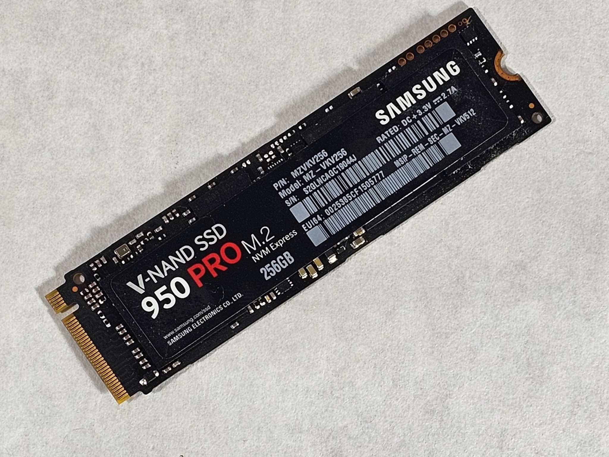 256GB NVMe M.2 SSD Samsung 950 PRO V-NAND - Fully Tested
