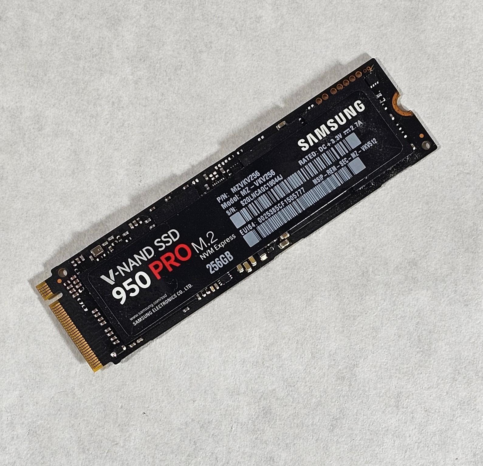 256GB NVMe M.2 SSD Samsung 950 PRO V-NAND - Fully Tested