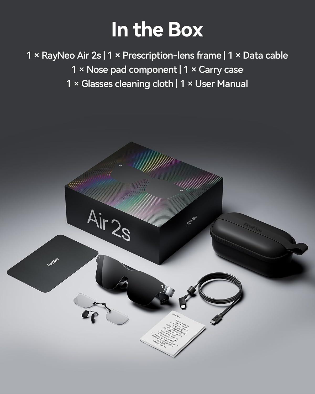 RAYNEO Air 2s AR/XR Glasses 201" 120Hz 5000 Nits FHD OLED Display, AR XR Video Gaming Glasses